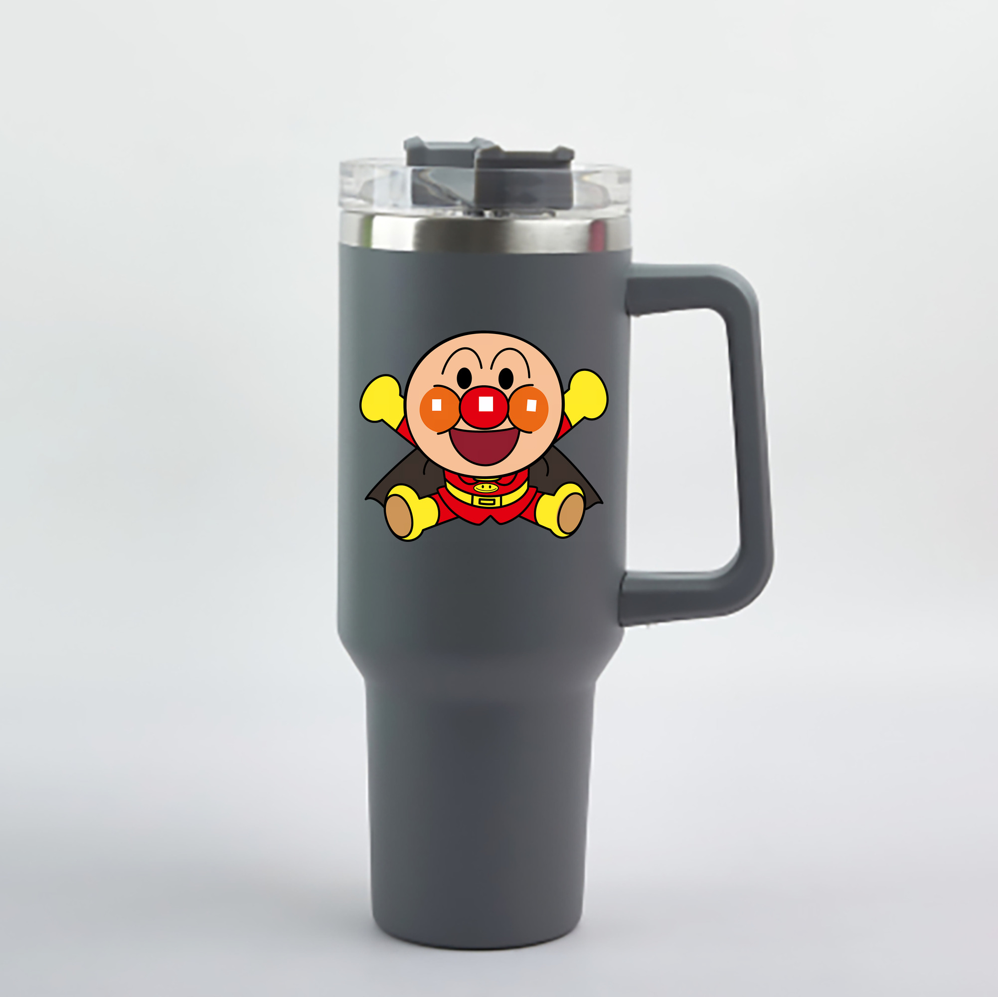（画像用） アンパンマン Anpanman 1200mL車用タンブラー - クリスタルステッカー（プラスチックストロー付き）