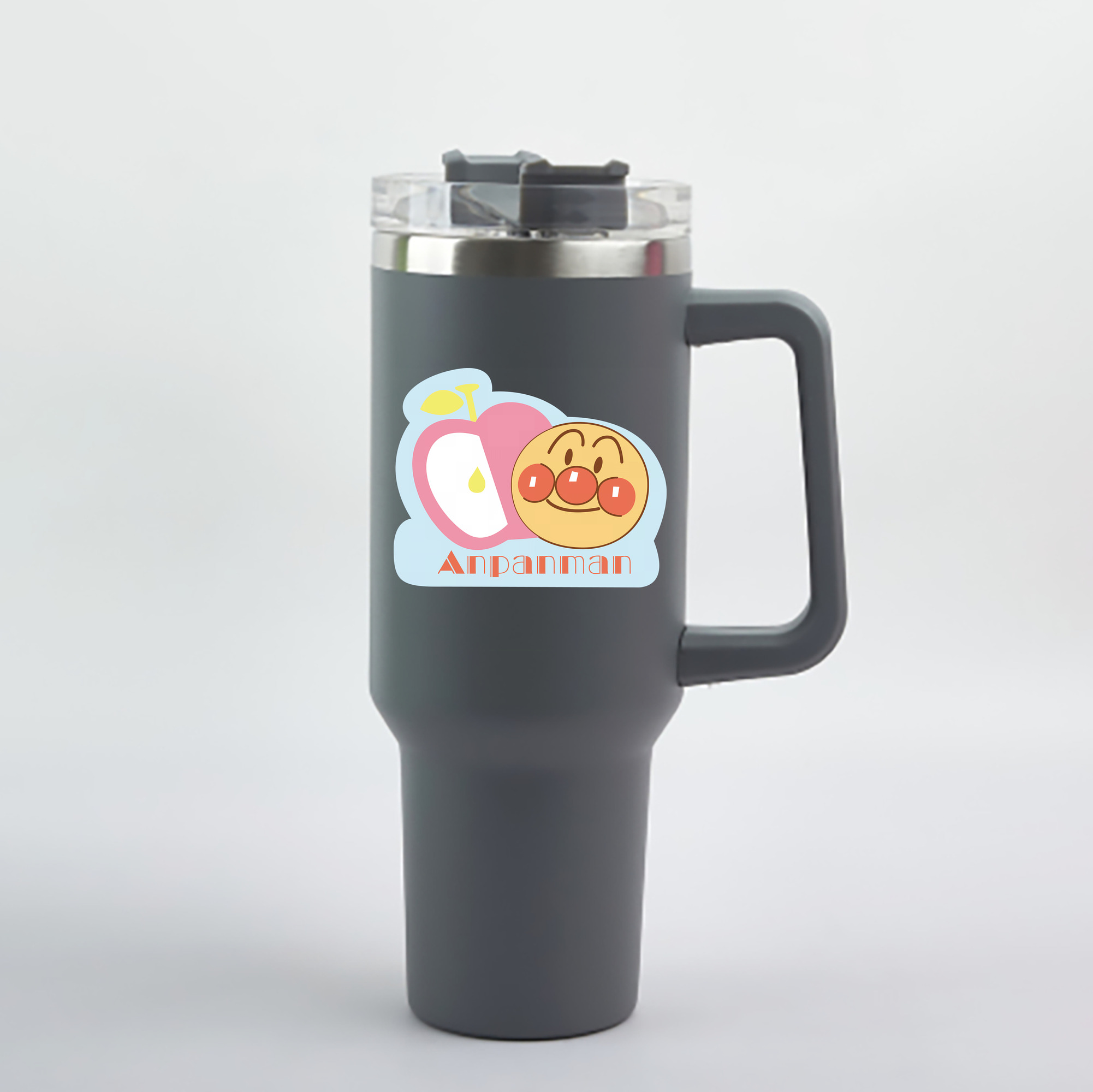 （画像用） アンパンマン Anpanman 1200mL車用タンブラー - クリスタルステッカー（プラスチックストロー付き）