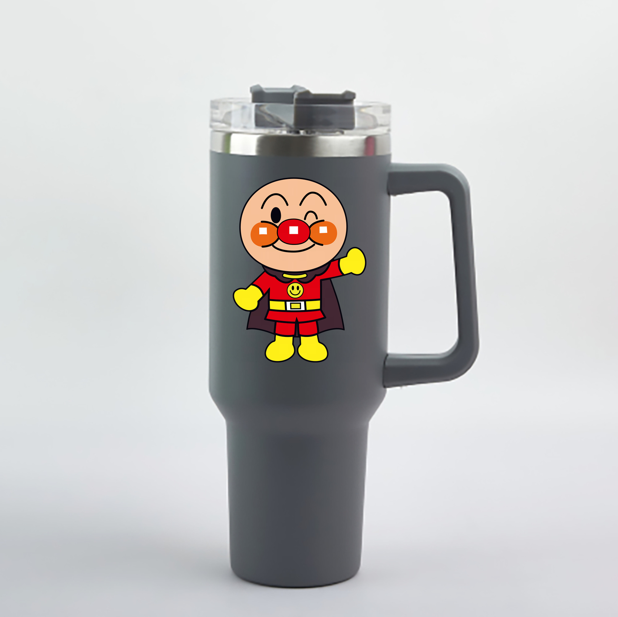 （画像用） アンパンマン Anpanman 1200mL車用タンブラー - クリスタルステッカー（プラスチックストロー付き）