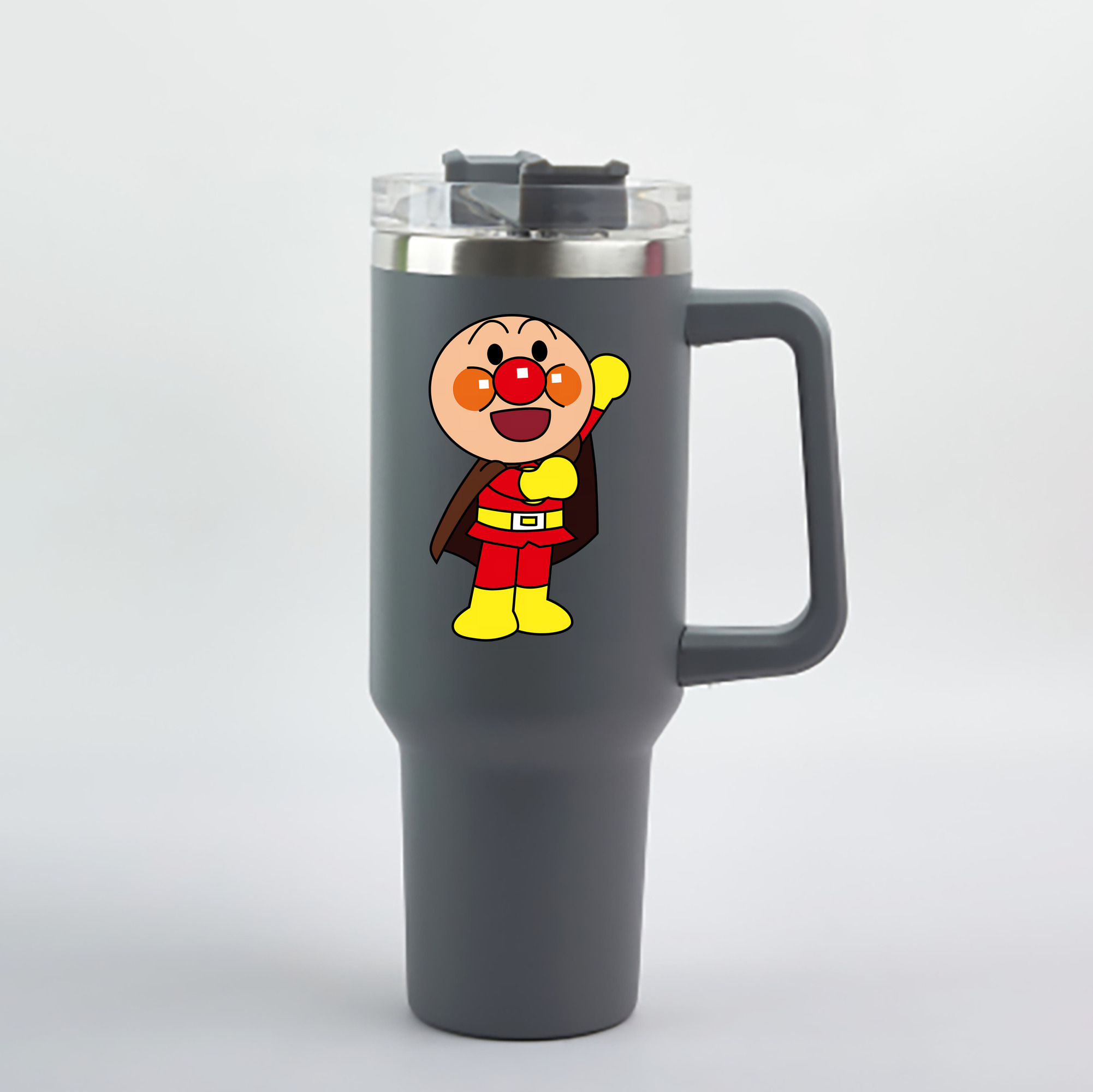 （画像用） アンパンマン Anpanman 1200mL車用タンブラー - クリスタルステッカー（プラスチックストロー付き）