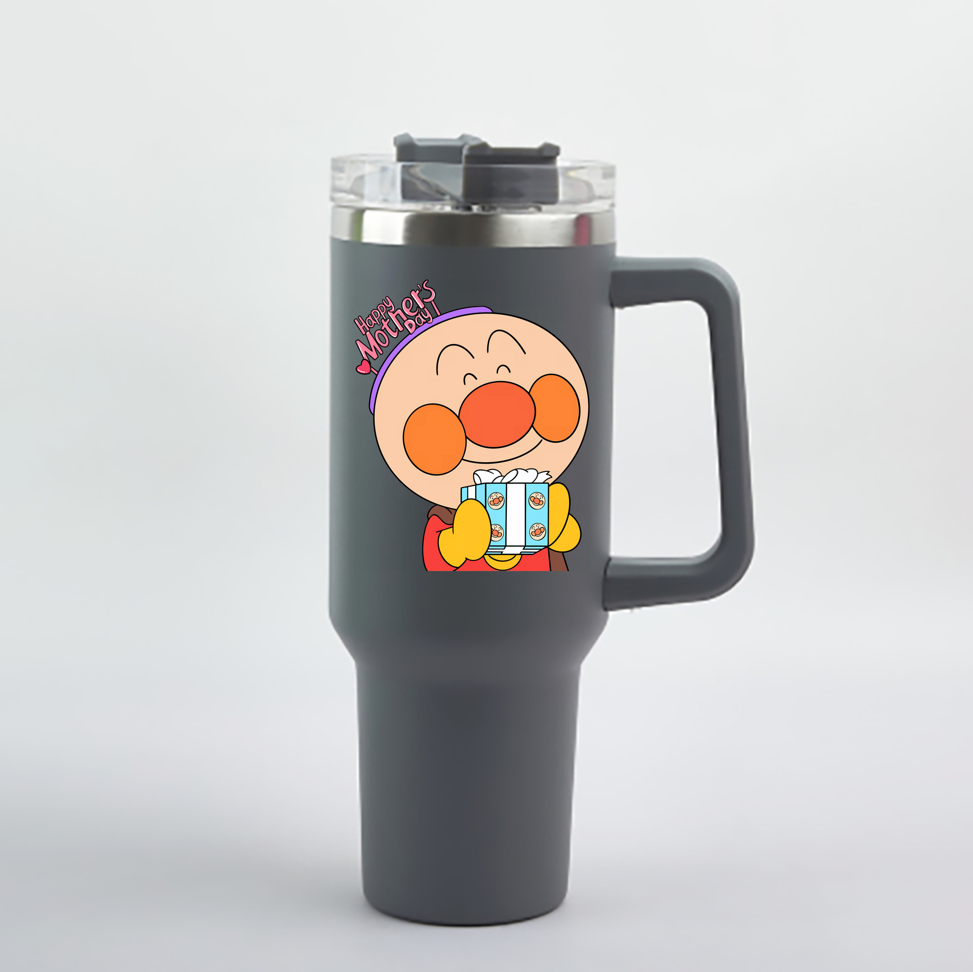（画像用） アンパンマン Anpanman 1200mL車用タンブラー - クリスタルステッカー（プラスチックストロー付き）