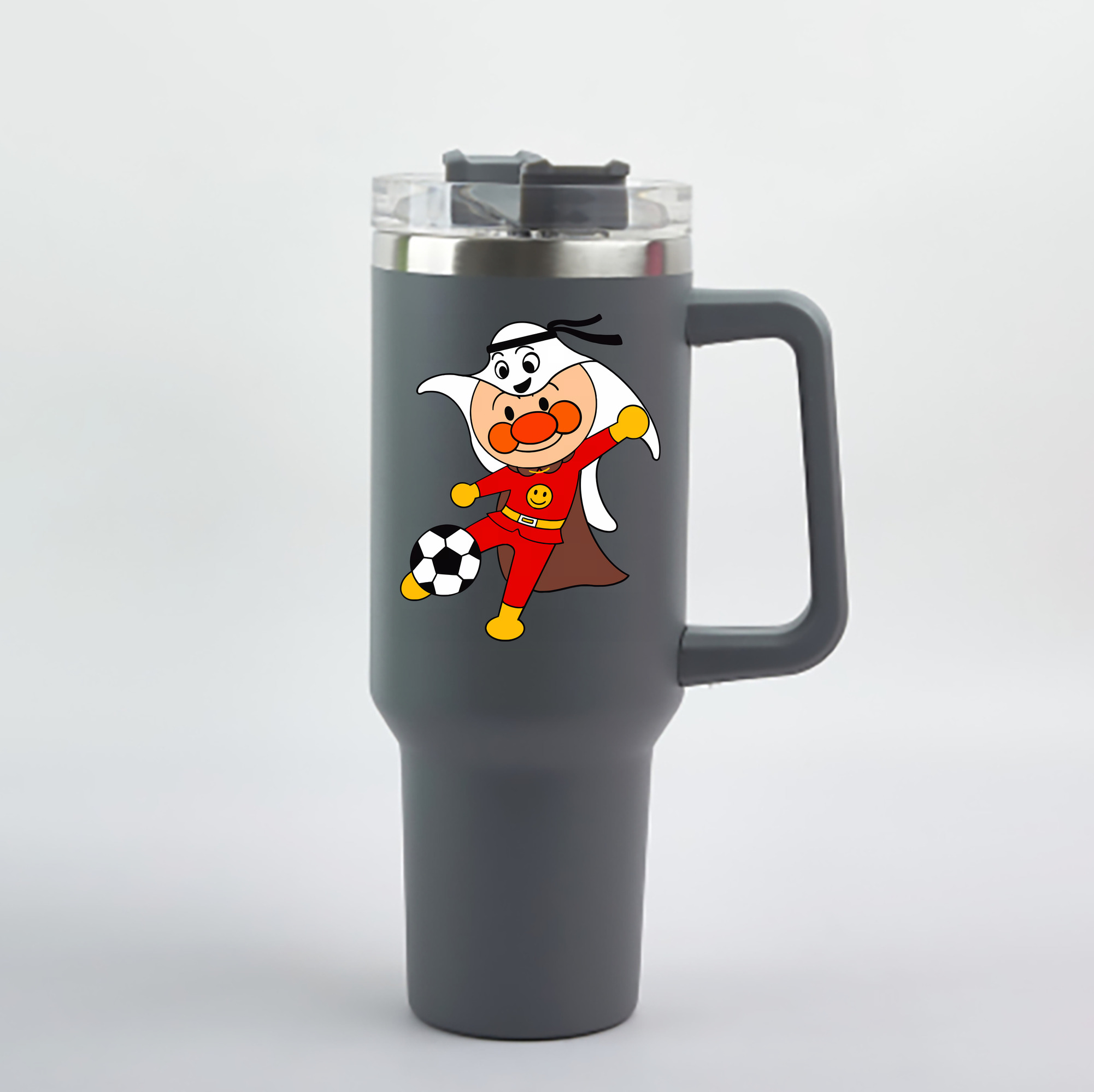 （画像用） アンパンマン Anpanman 1200mL車用タンブラー - クリスタルステッカー（プラスチックストロー付き）