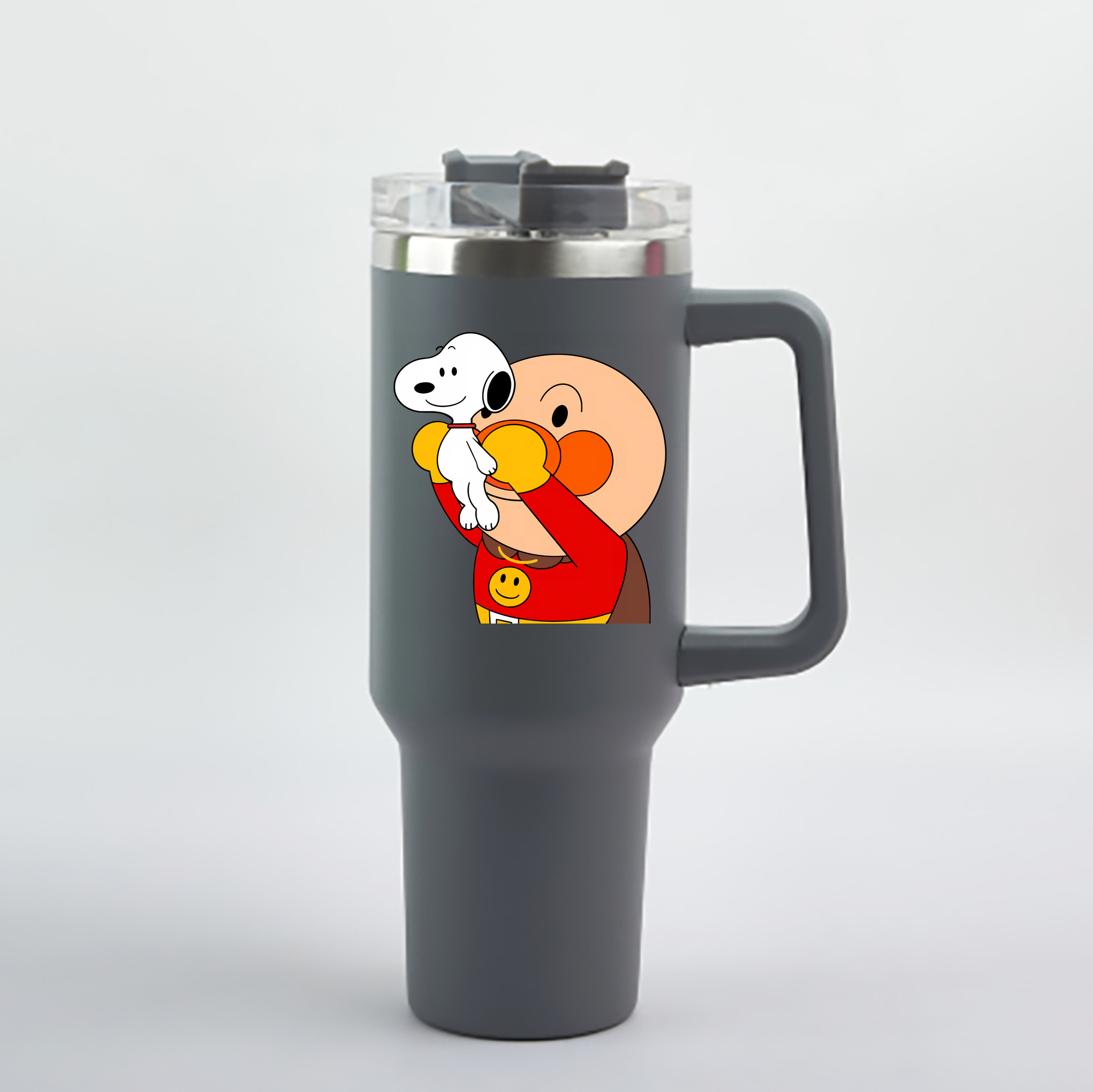 （画像用） アンパンマン Anpanman 1200mL車用タンブラー - クリスタルステッカー（プラスチックストロー付き）