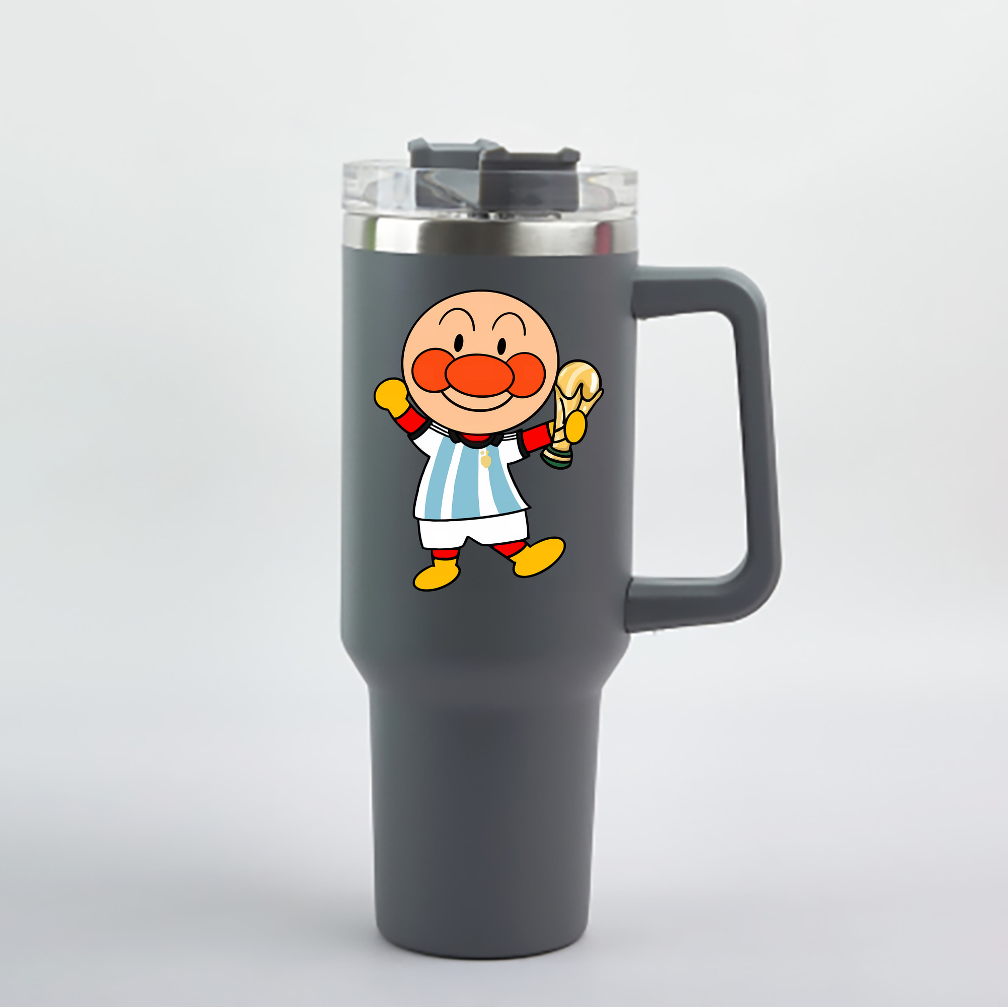 （画像用） アンパンマン Anpanman 1200mL車用タンブラー - クリスタルステッカー（プラスチックストロー付き）