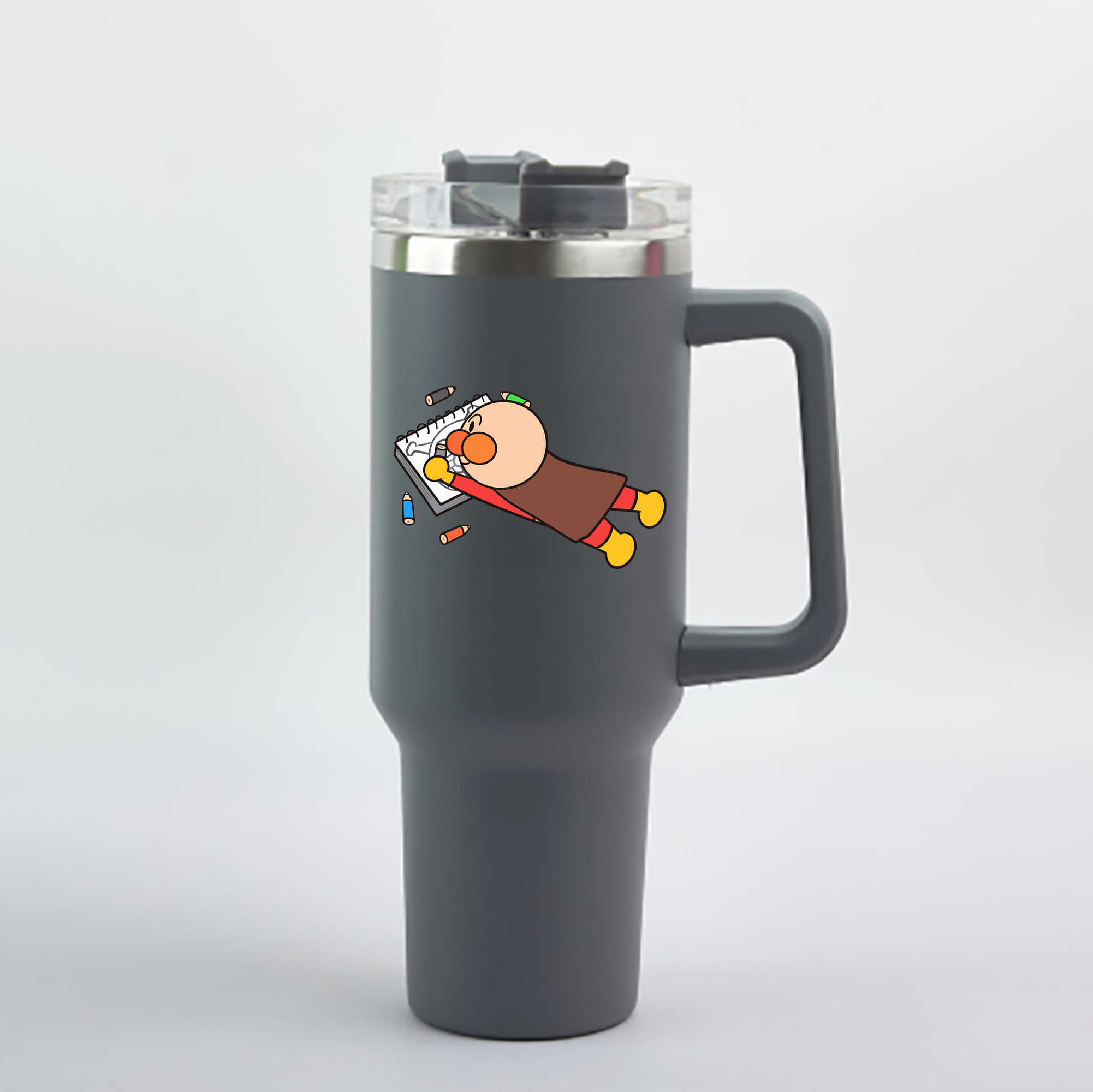 （画像用） アンパンマン Anpanman 1200mL車用タンブラー - クリスタルステッカー（プラスチックストロー付き）