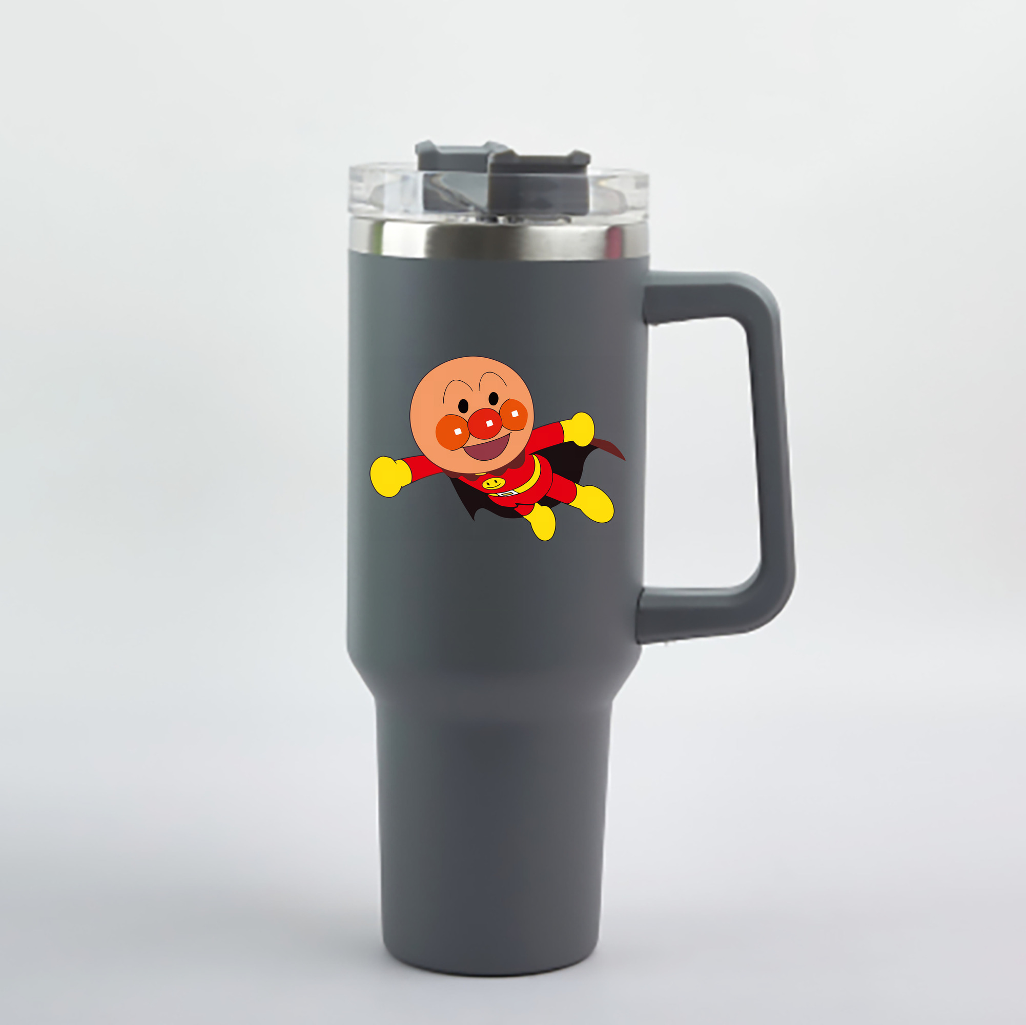 （画像用） アンパンマン Anpanman 1200mL車用タンブラー - クリスタルステッカー（プラスチックストロー付き）