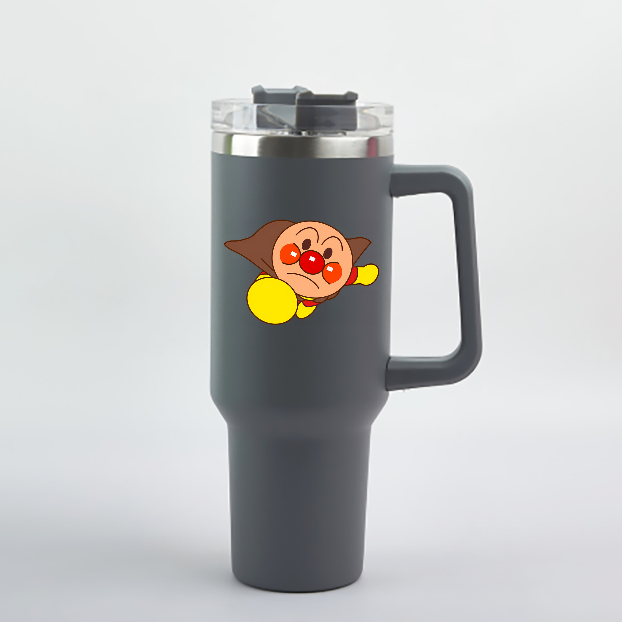 （画像用） アンパンマン Anpanman 1200mL車用タンブラー - クリスタルステッカー（プラスチックストロー付き）