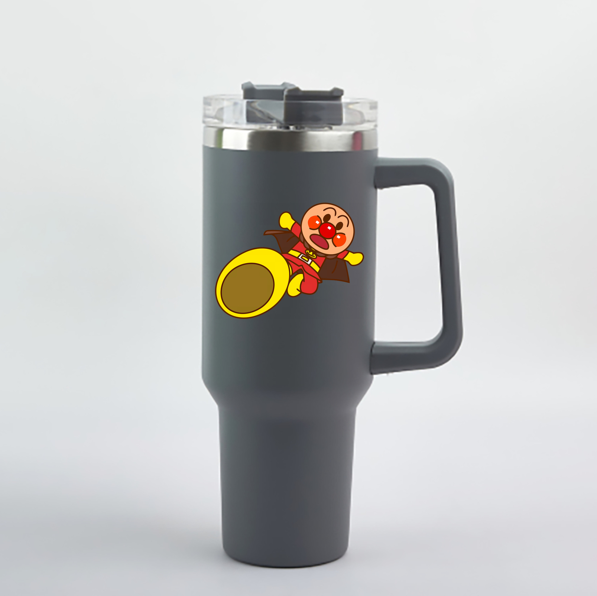 （画像用） アンパンマン Anpanman 1200mL車用タンブラー - クリスタルステッカー（プラスチックストロー付き）
