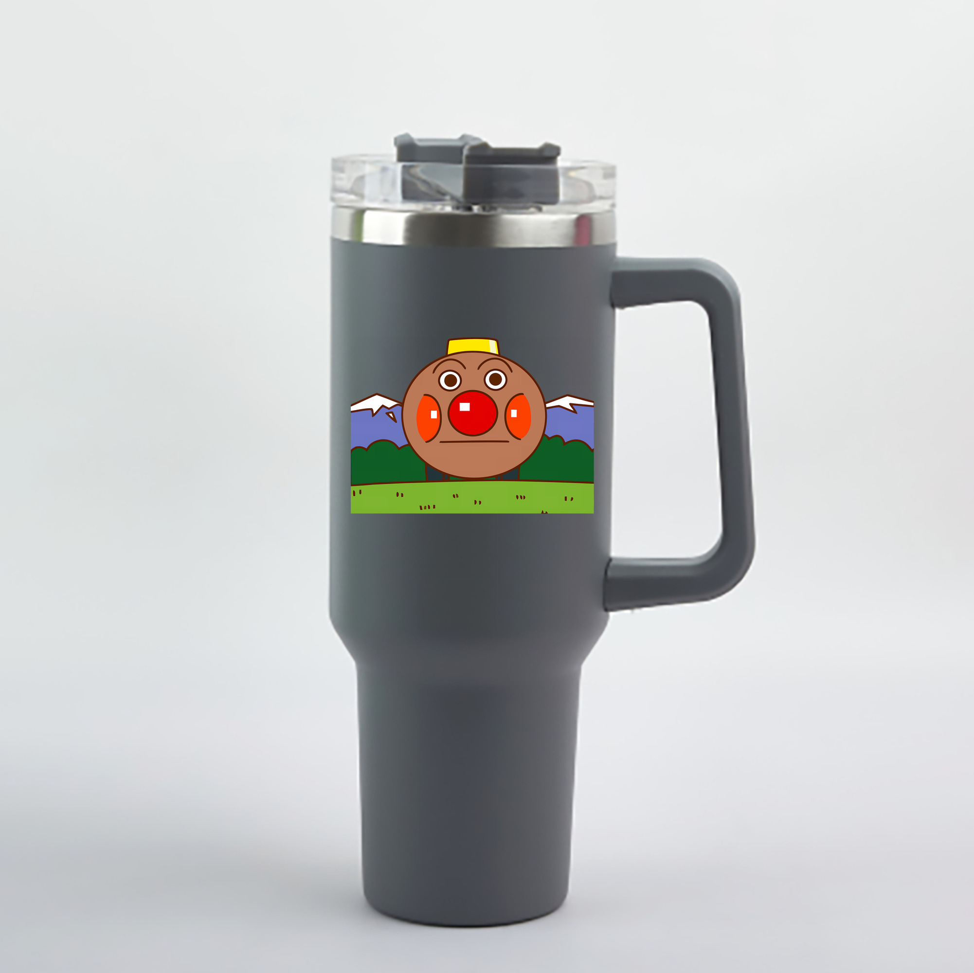 （画像用） アンパンマン Anpanman 1200mL車用タンブラー - クリスタルステッカー（プラスチックストロー付き）