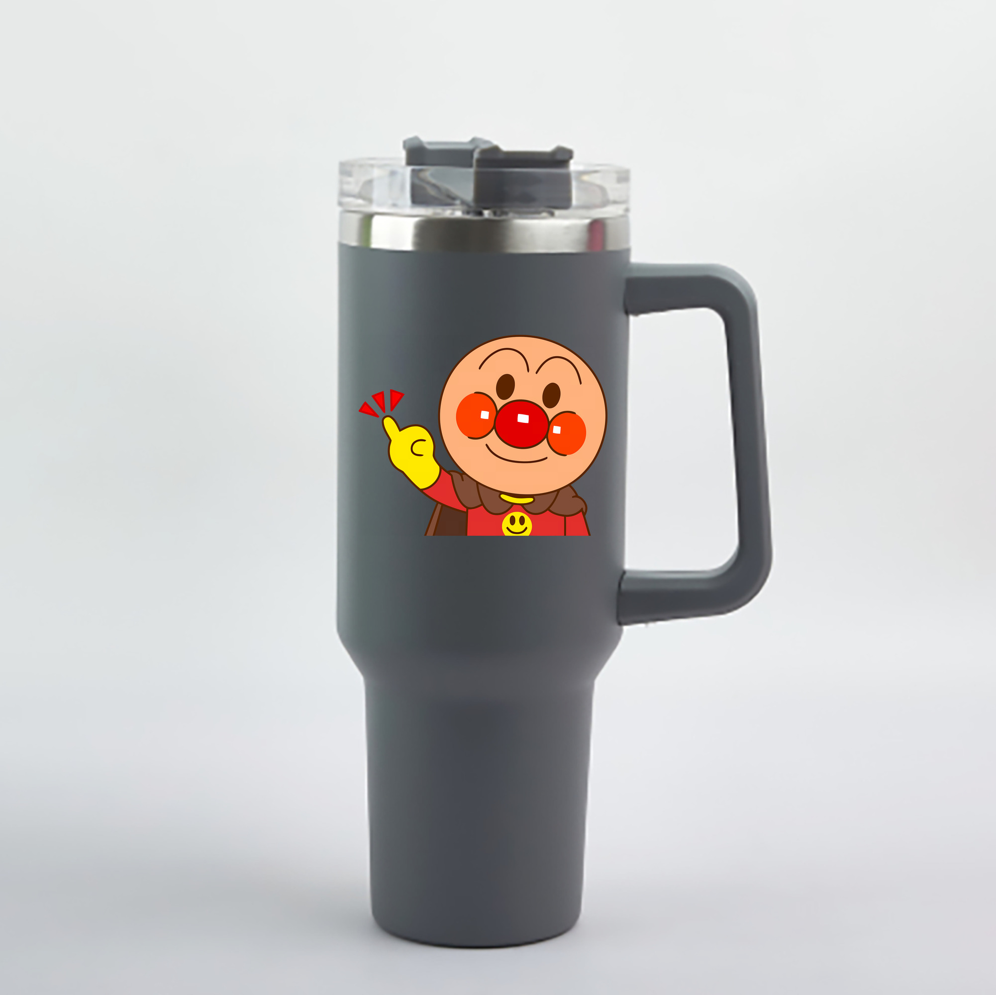 （画像用） アンパンマン Anpanman 1200mL車用タンブラー - クリスタルステッカー（プラスチックストロー付き）