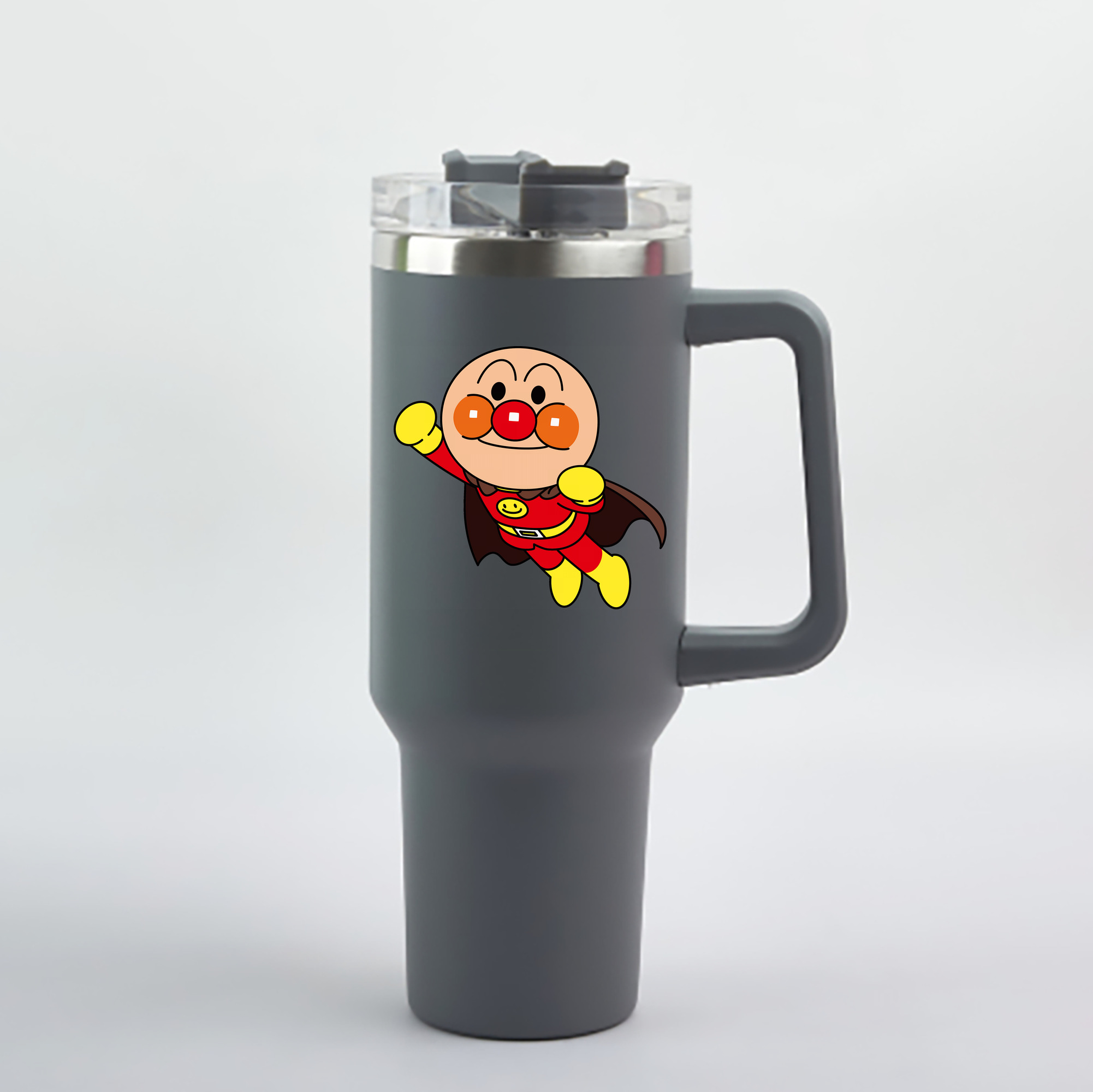 （画像用） アンパンマン Anpanman 1200mL車用タンブラー - クリスタルステッカー（プラスチックストロー付き）