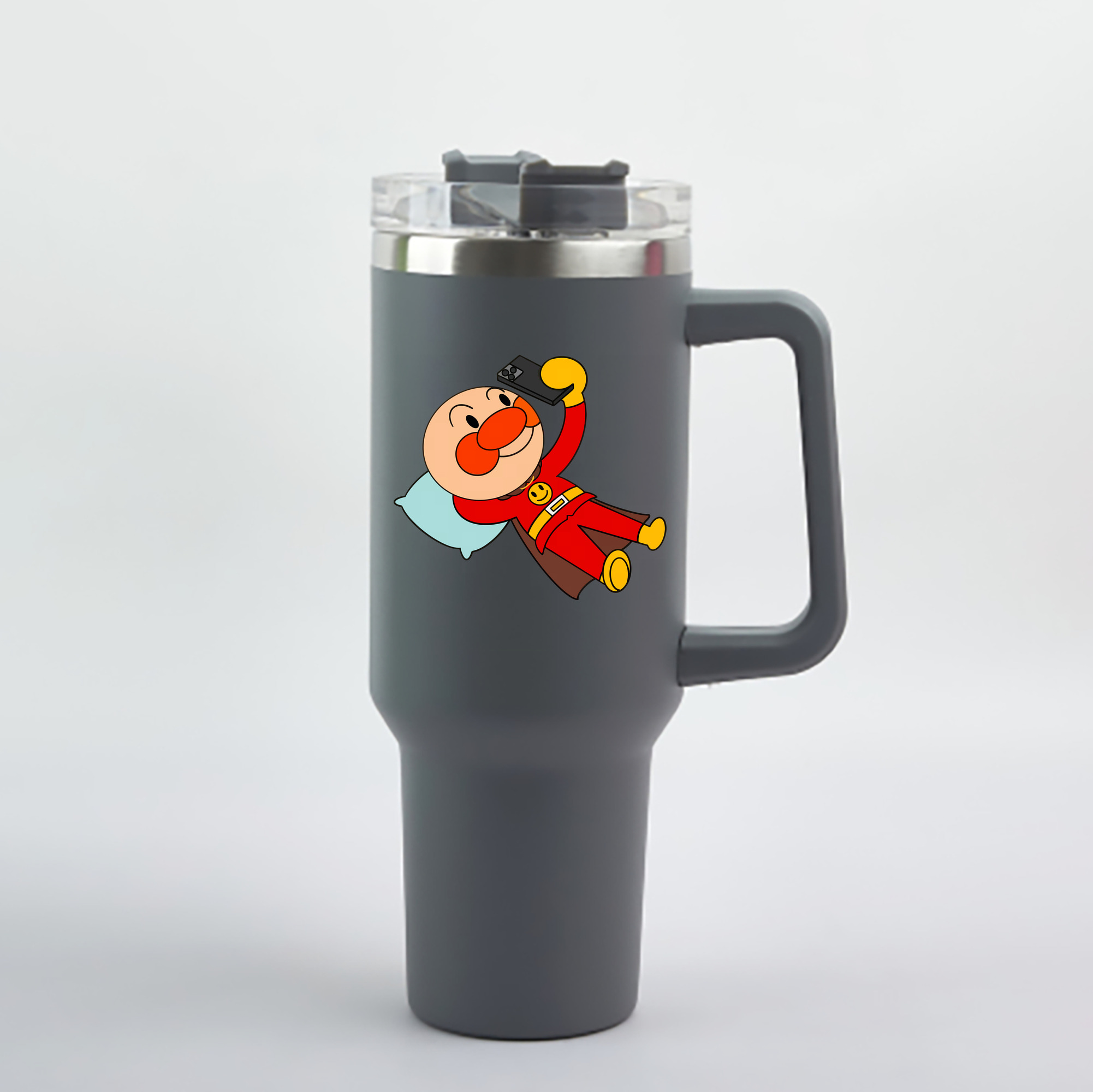 （画像用） アンパンマン Anpanman 1200mL車用タンブラー - クリスタルステッカー（プラスチックストロー付き）