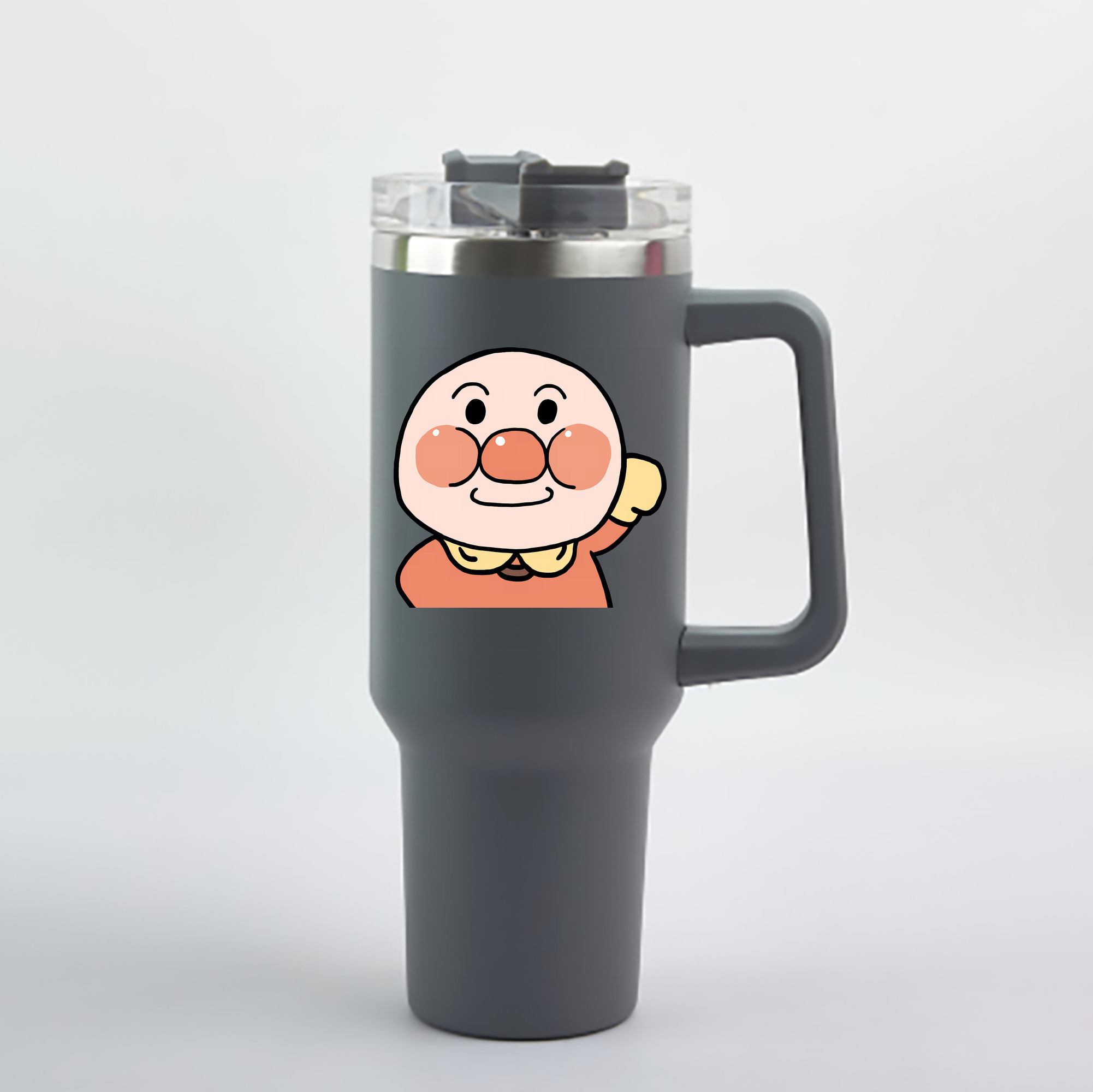 （画像用） アンパンマン Anpanman 1200mL車用タンブラー - クリスタルステッカー（プラスチックストロー付き）