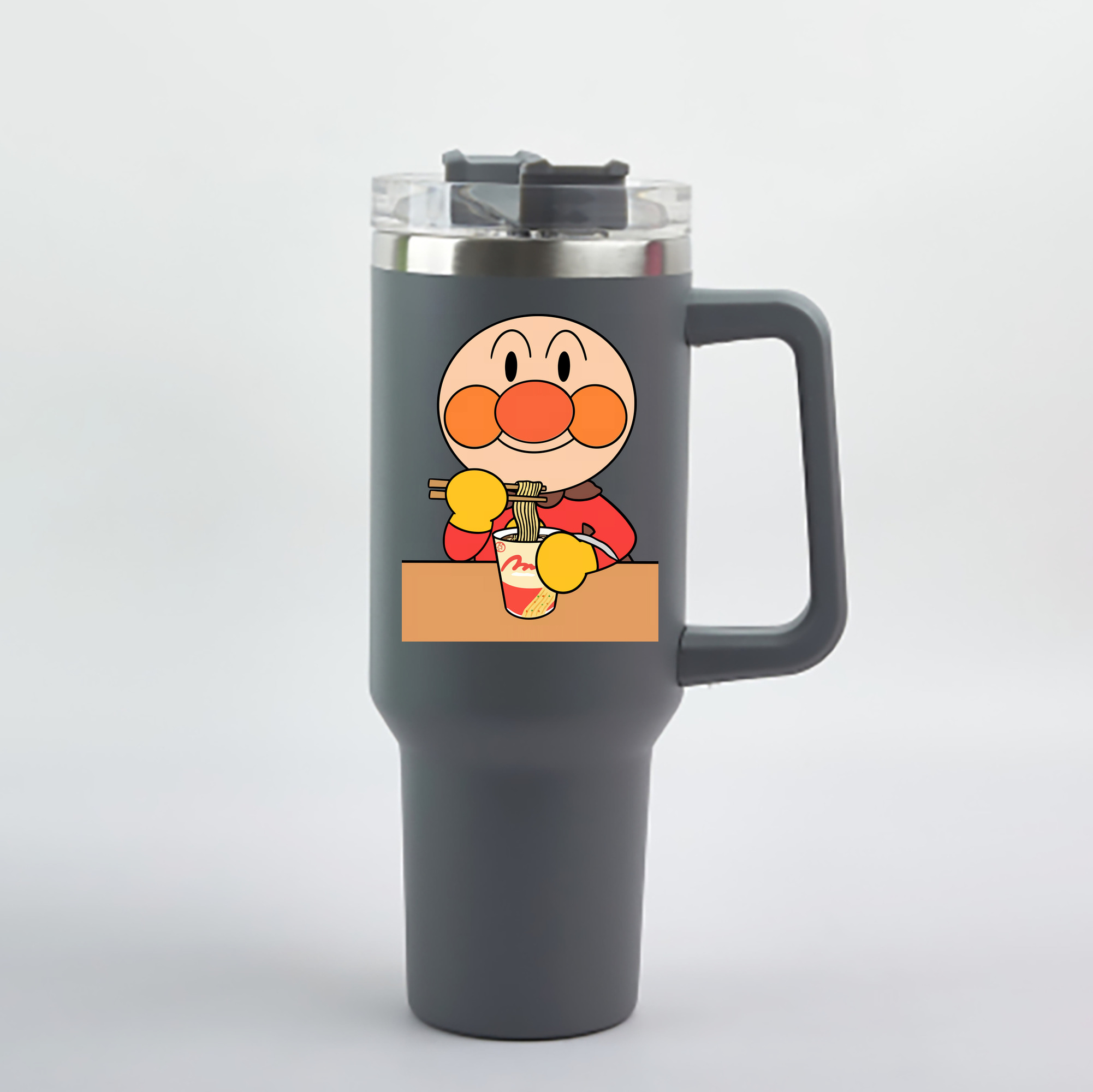 （画像用） アンパンマン Anpanman 1200mL車用タンブラー - クリスタルステッカー（プラスチックストロー付き）