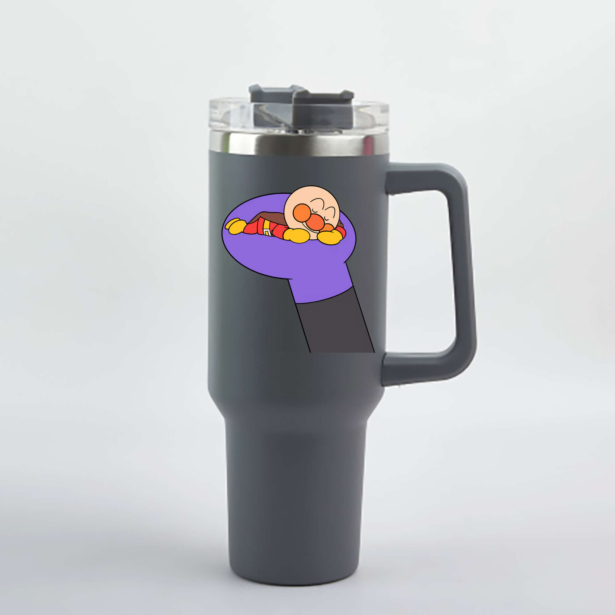 （画像用） アンパンマン Anpanman 1200mL車用タンブラー - クリスタルステッカー（プラスチックストロー付き）