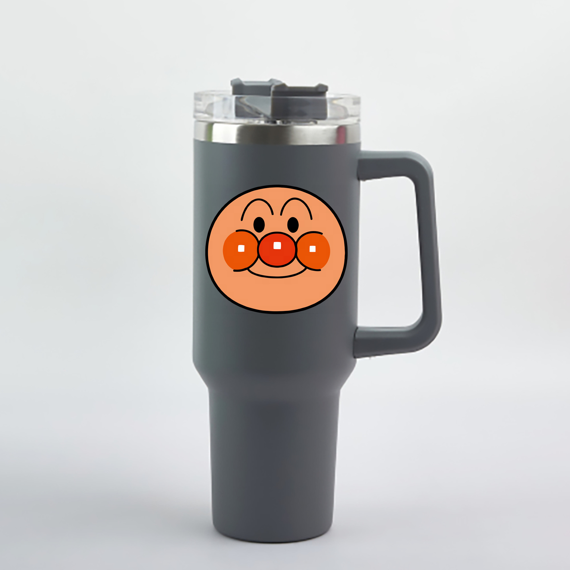 （画像用） アンパンマン Anpanman 1200mL車用タンブラー - クリスタルステッカー（プラスチックストロー付き）
