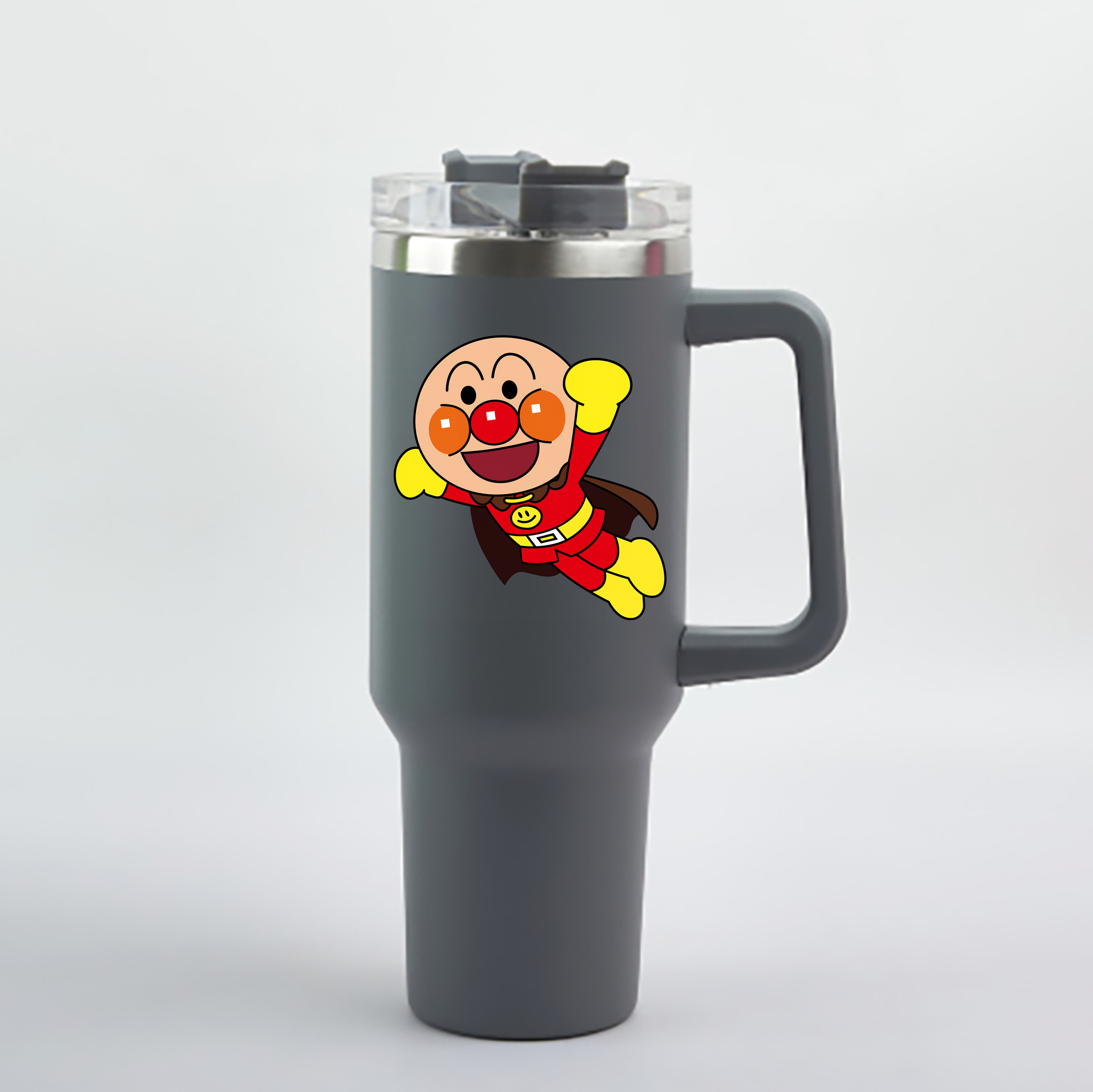 （画像用） アンパンマン Anpanman 1200mL車用タンブラー - クリスタルステッカー（プラスチックストロー付き）