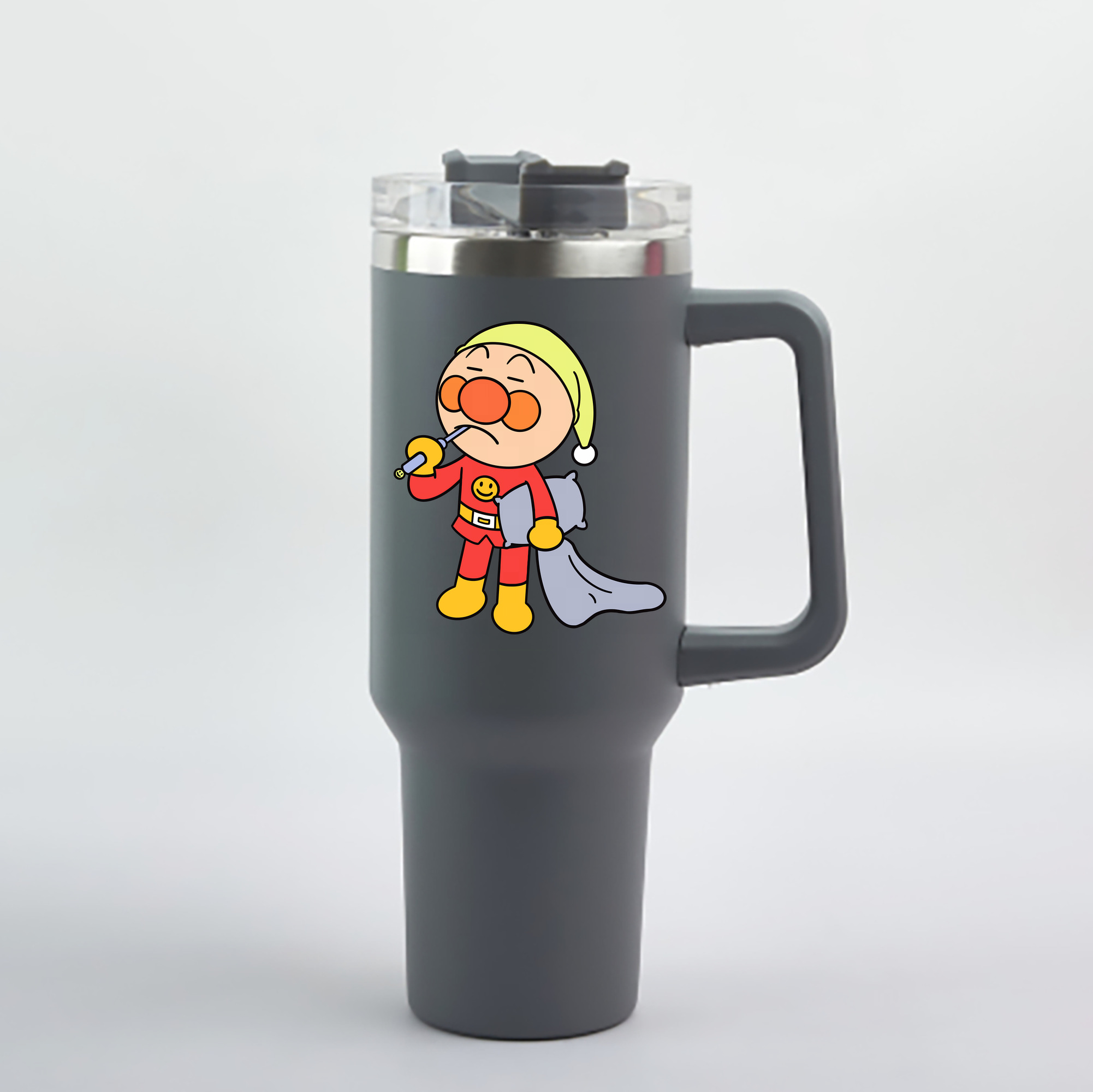 （画像用） アンパンマン Anpanman 1200mL車用タンブラー - クリスタルステッカー（プラスチックストロー付き）