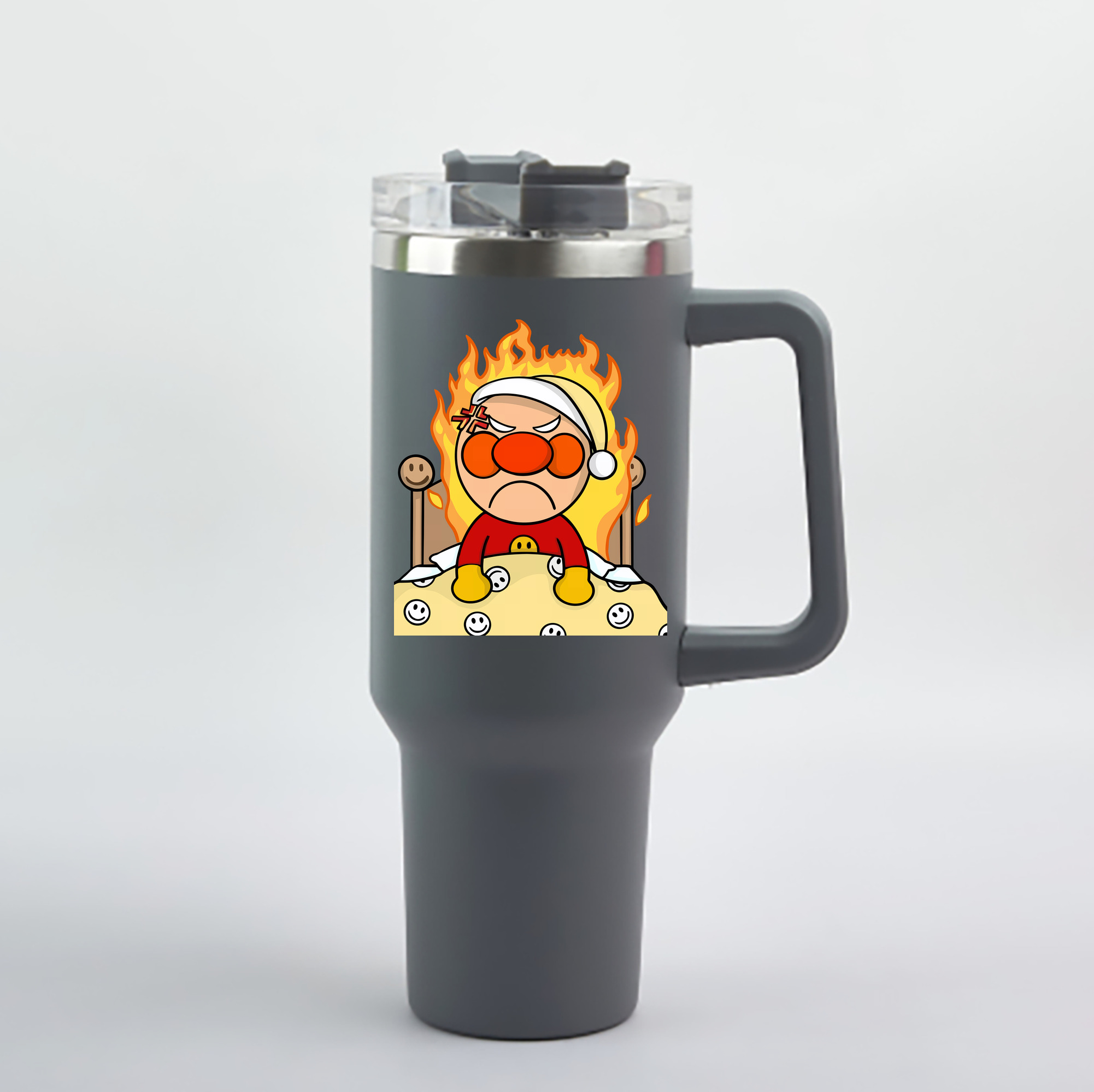 （画像用） アンパンマン Anpanman 1200mL車用タンブラー - クリスタルステッカー（プラスチックストロー付き）