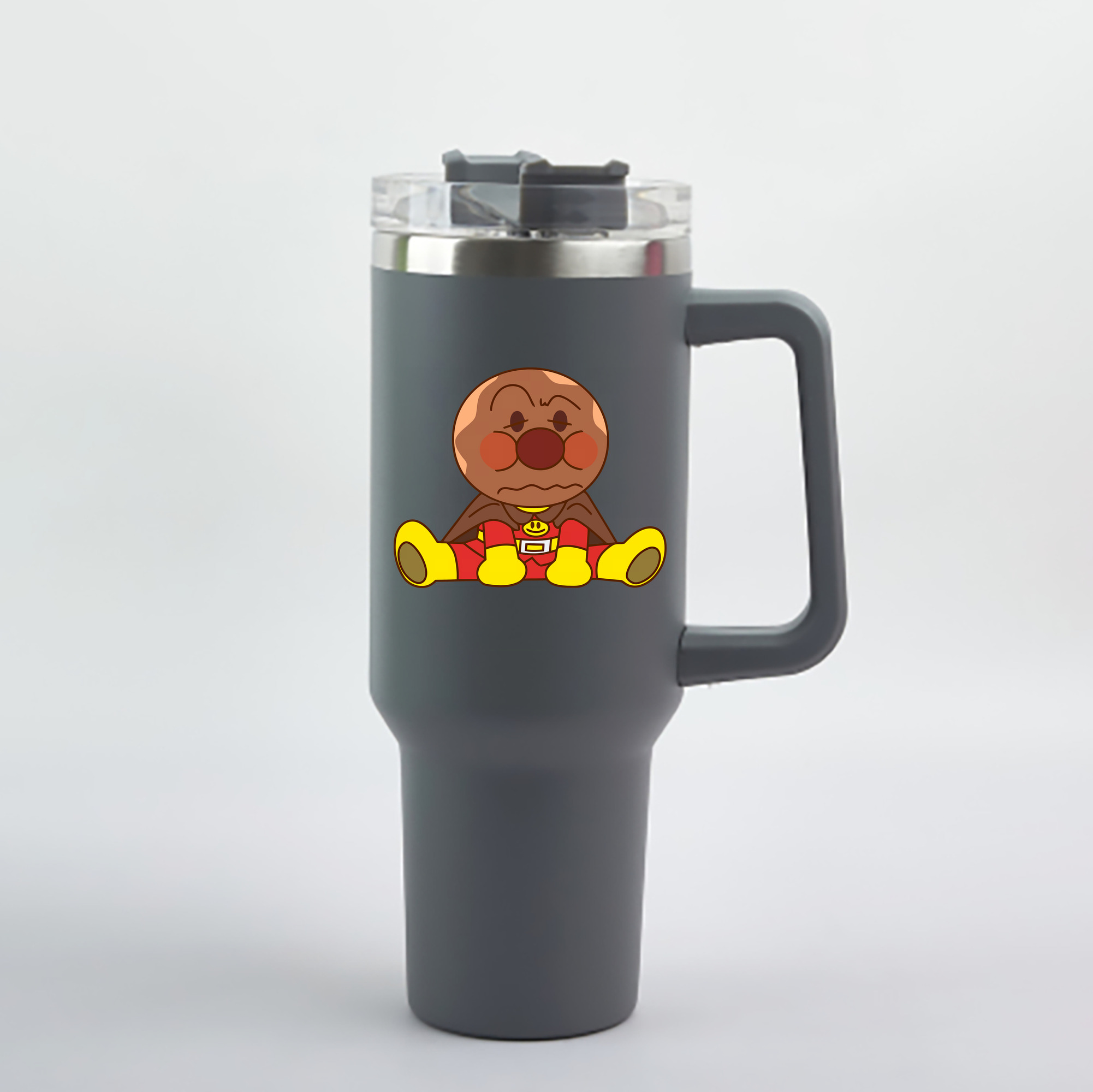 （画像用） アンパンマン Anpanman 1200mL車用タンブラー - クリスタルステッカー（プラスチックストロー付き）