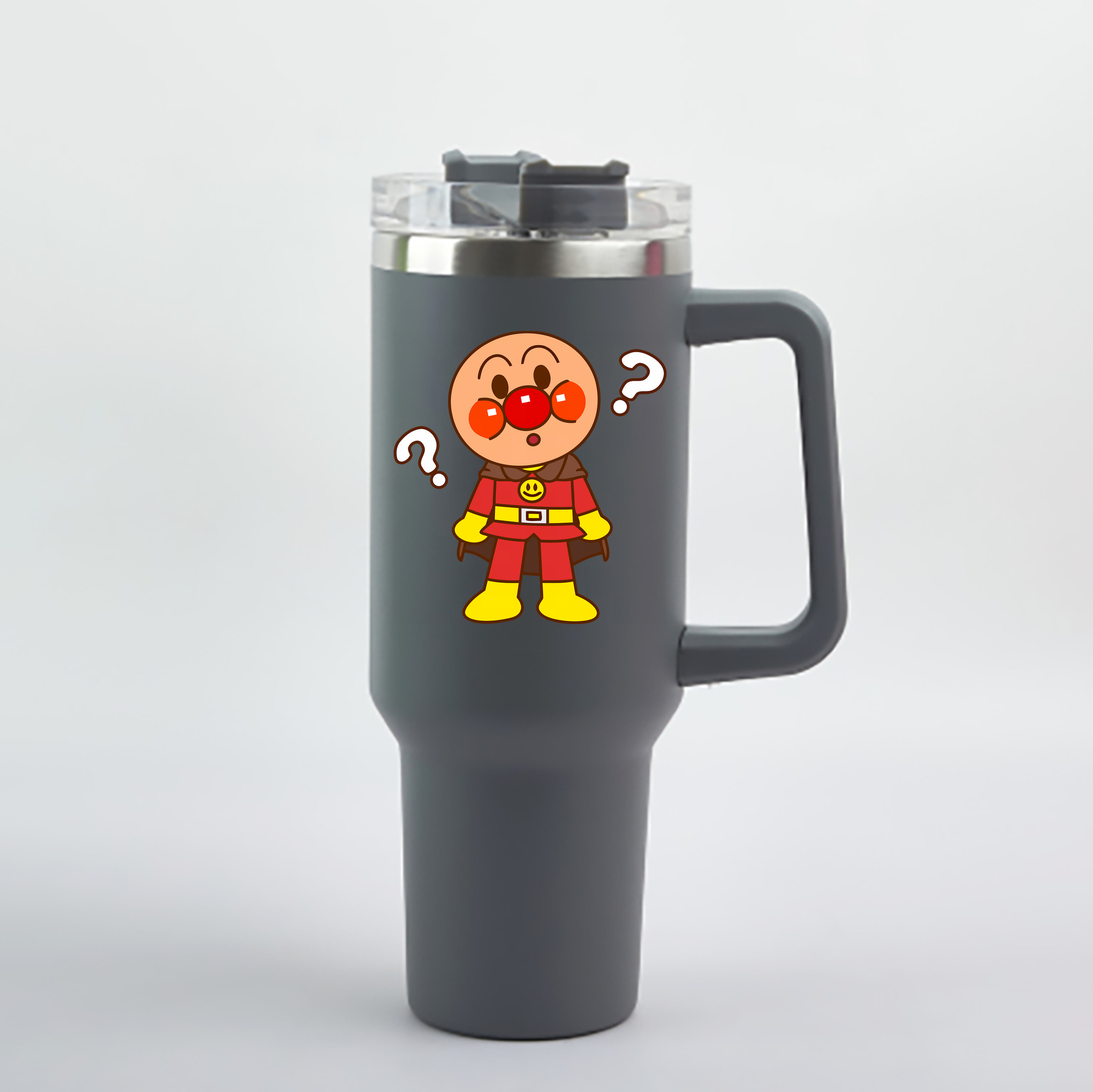 （画像用） アンパンマン Anpanman 1200mL車用タンブラー - クリスタルステッカー（プラスチックストロー付き）