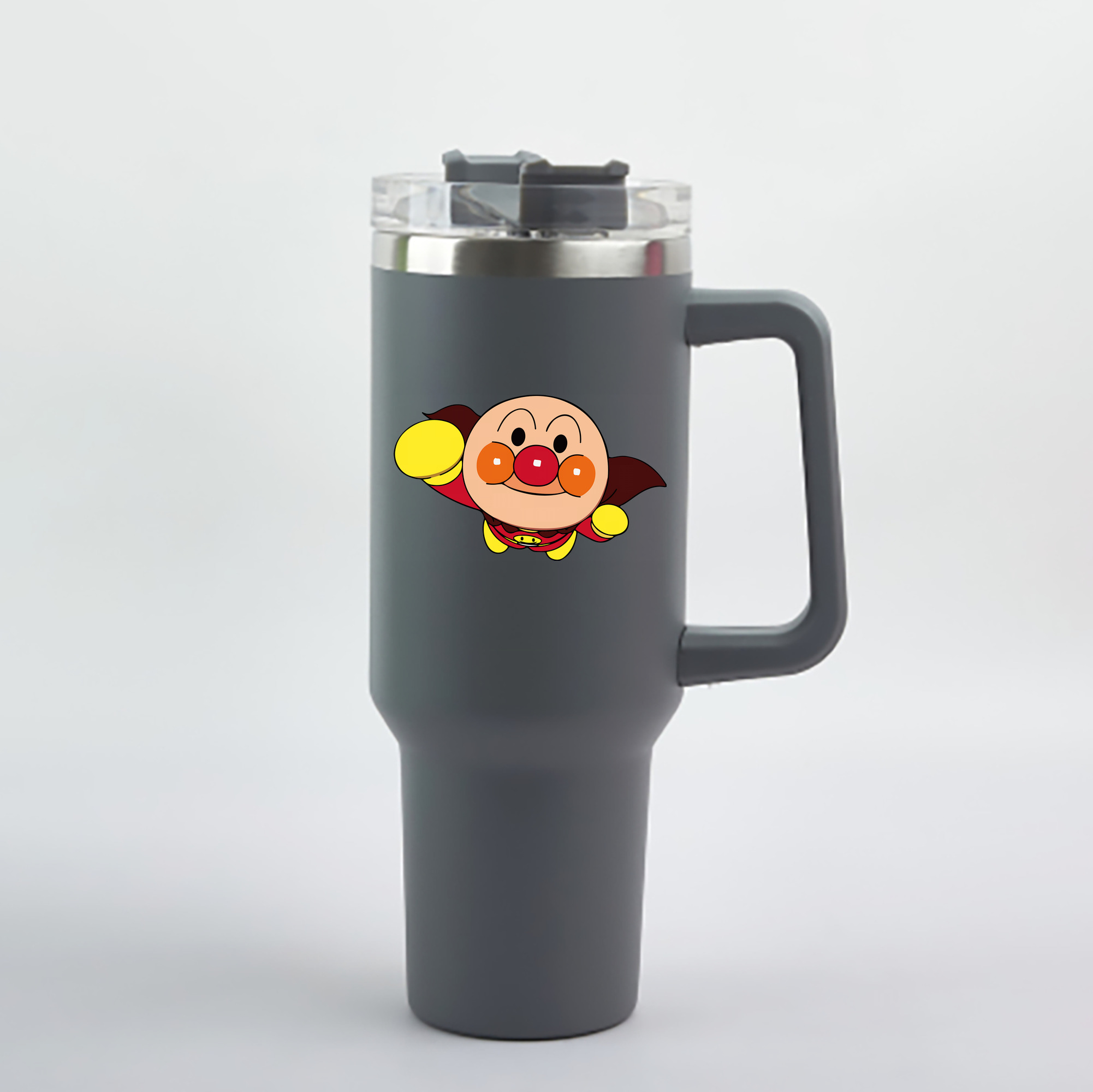 （画像用） アンパンマン Anpanman 1200mL車用タンブラー - クリスタルステッカー（プラスチックストロー付き）