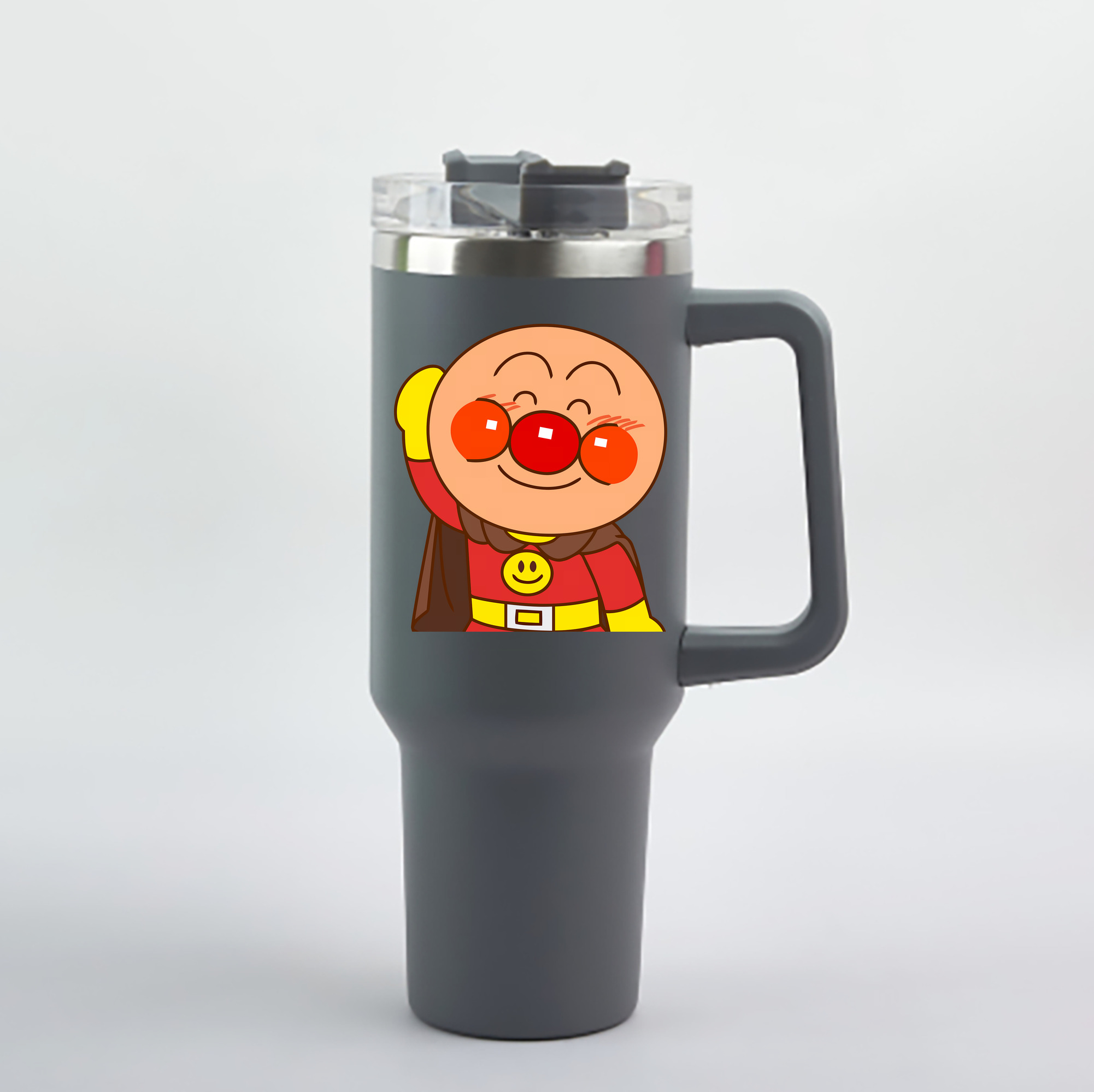 （画像用） アンパンマン Anpanman 1200mL車用タンブラー - クリスタルステッカー（プラスチックストロー付き）