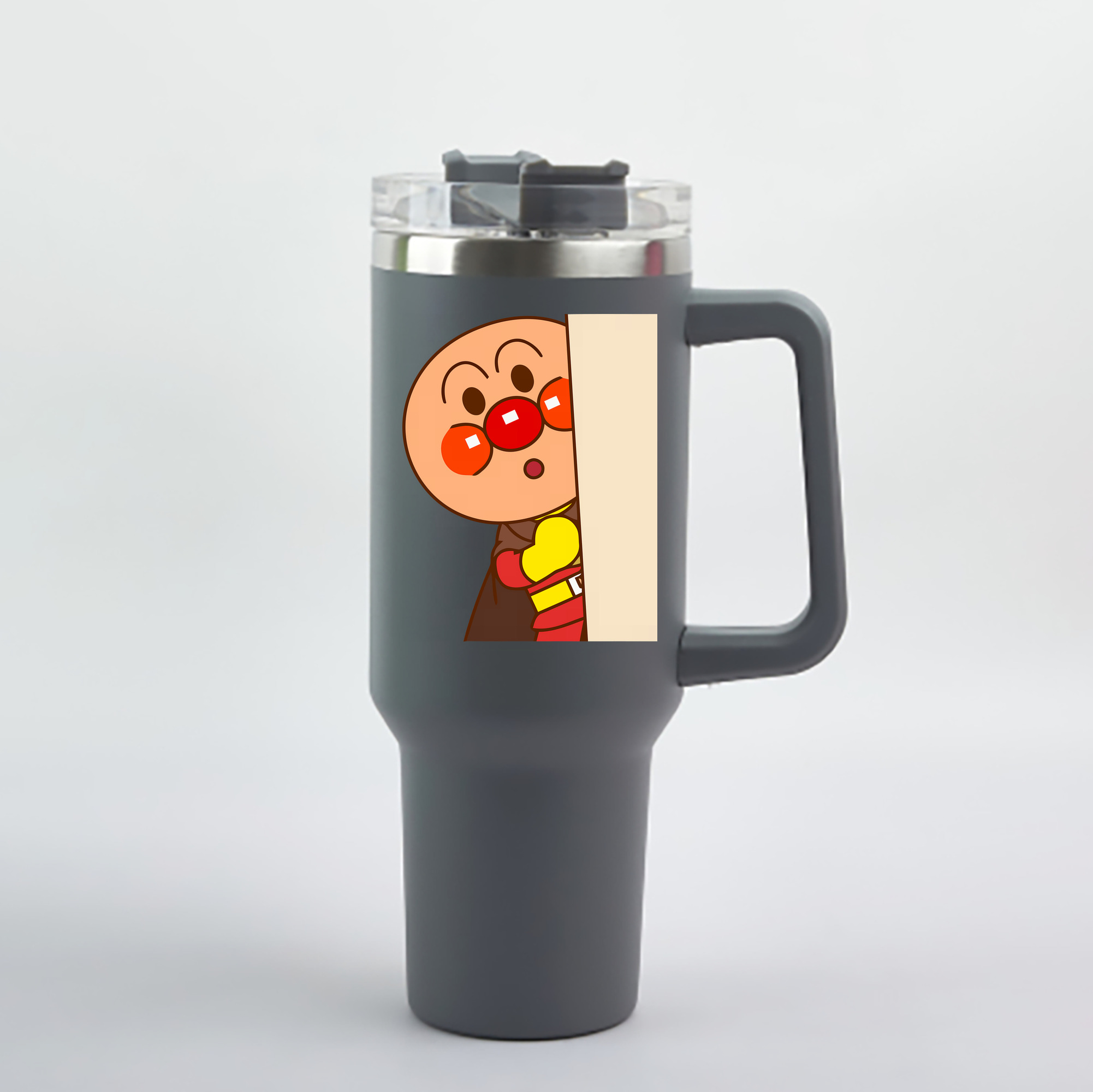 （画像用） アンパンマン Anpanman 1200mL車用タンブラー - クリスタルステッカー（プラスチックストロー付き）