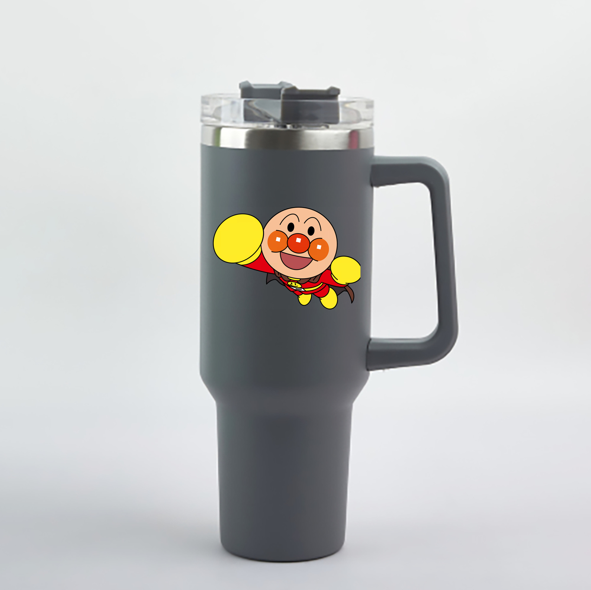（画像用） アンパンマン Anpanman 1200mL車用タンブラー - クリスタルステッカー（プラスチックストロー付き）