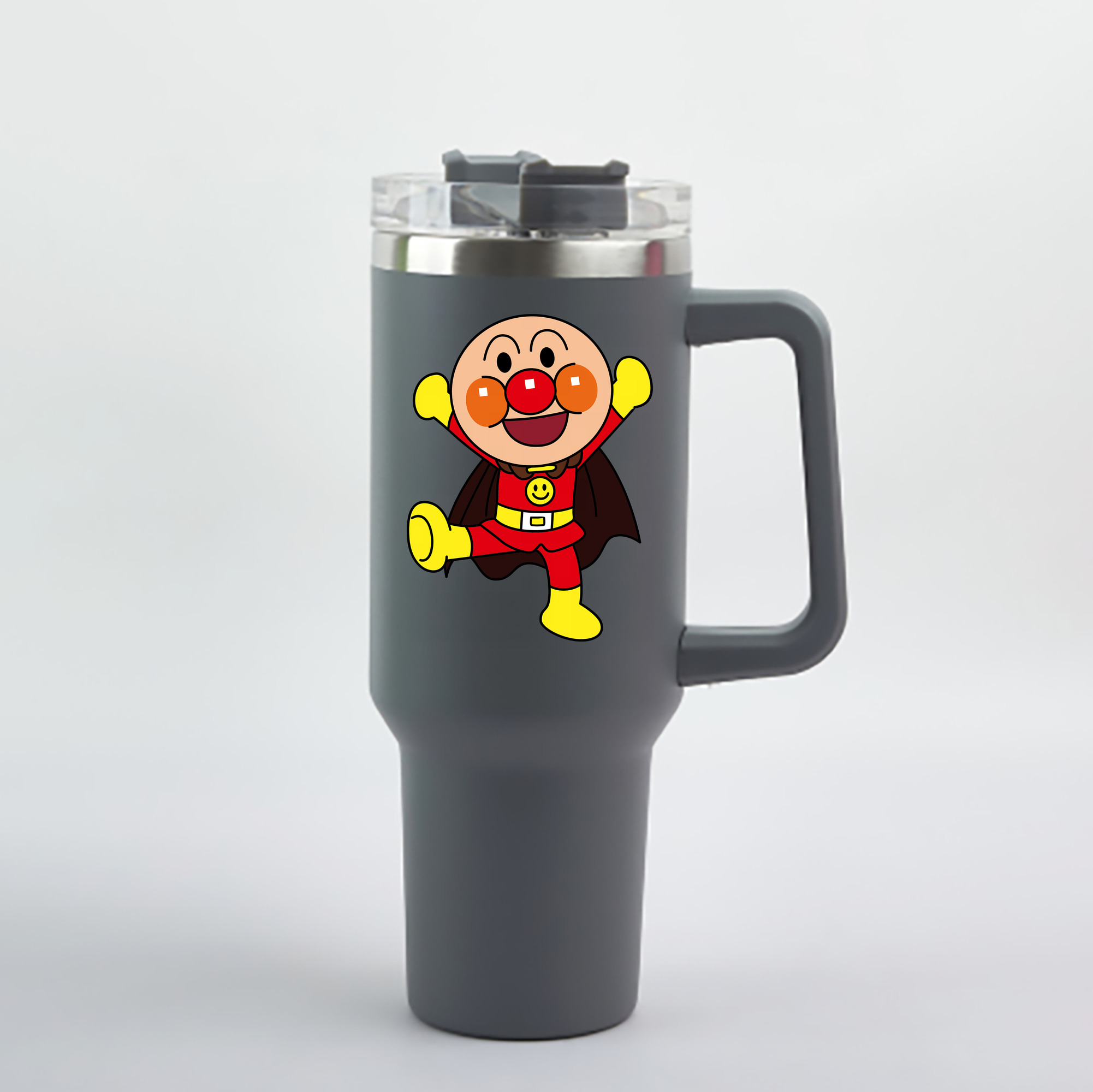 （画像用） アンパンマン Anpanman 1200mL車用タンブラー - クリスタルステッカー（プラスチックストロー付き）
