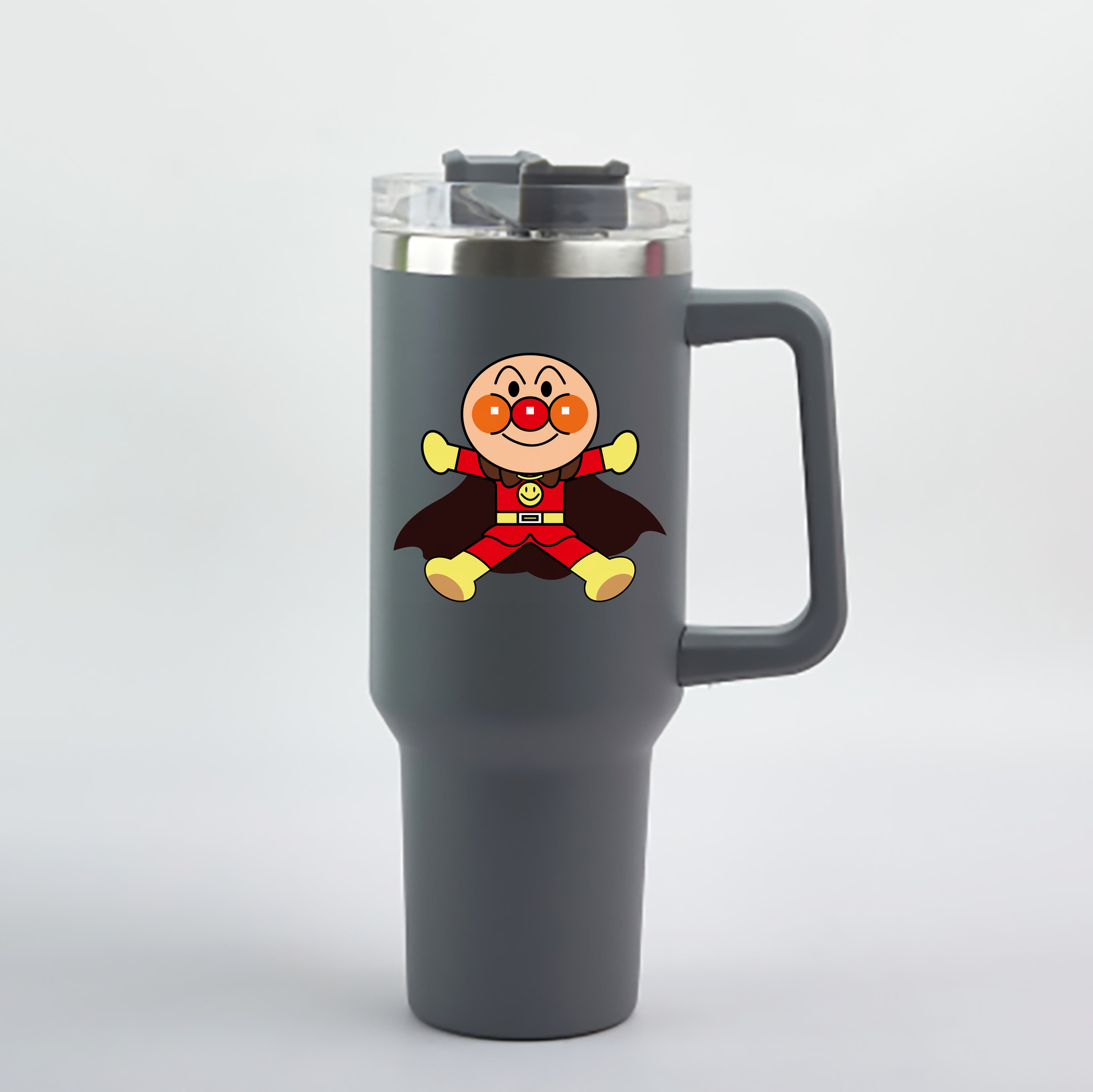 （画像用） アンパンマン Anpanman 1200mL車用タンブラー - クリスタルステッカー（プラスチックストロー付き）