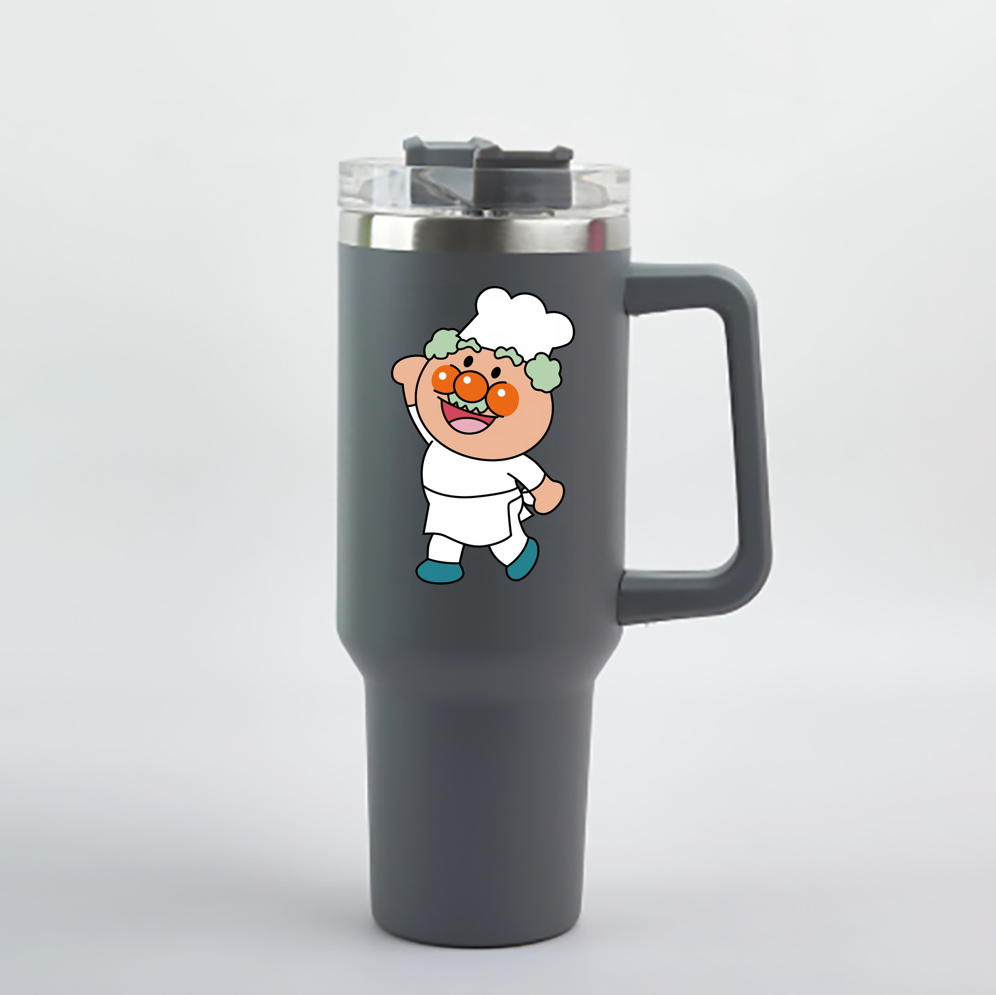 （画像用） アンパンマン Anpanman 1200mL車用タンブラー - クリスタルステッカー（プラスチックストロー付き）