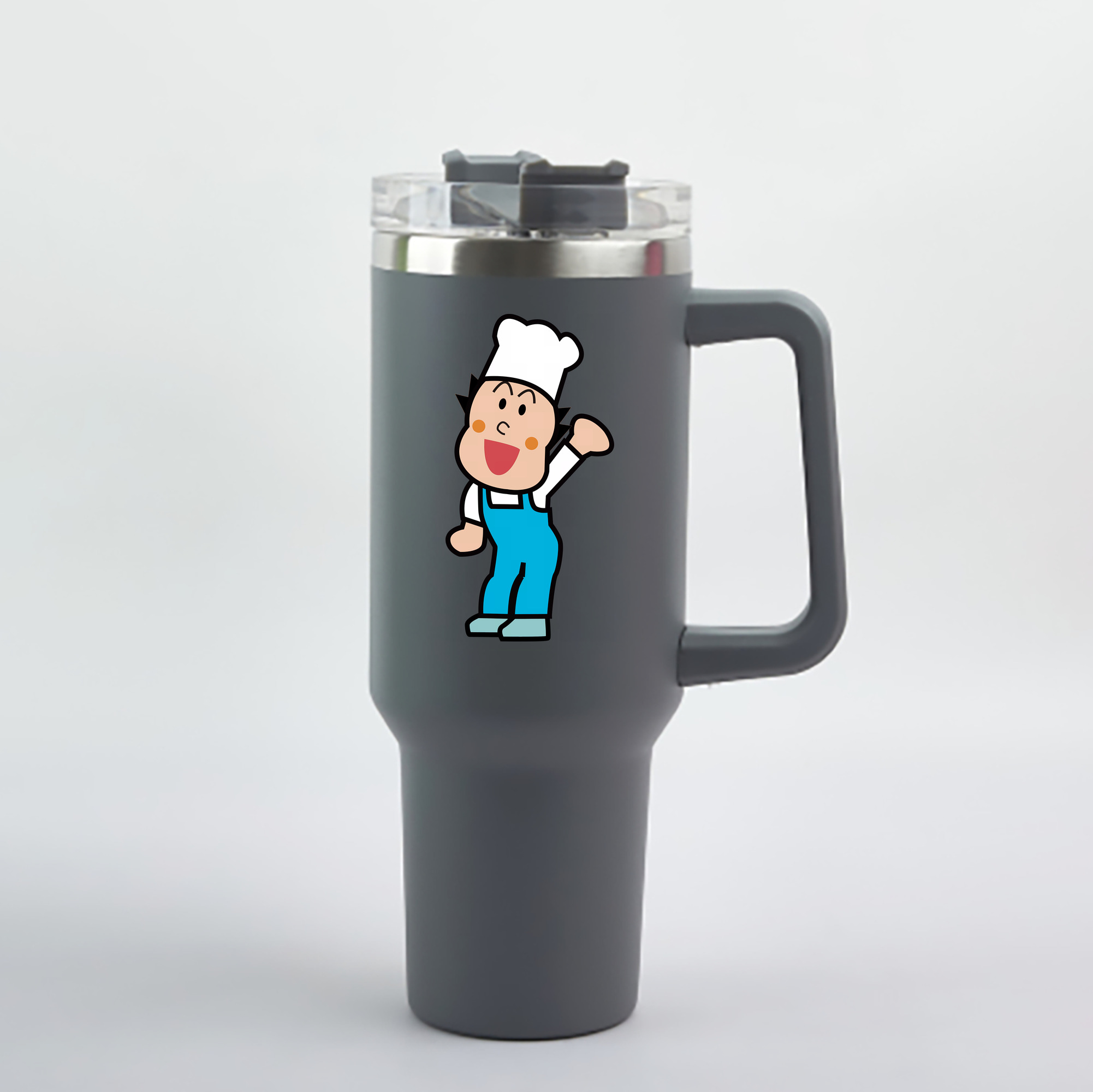（画像用） アンパンマン Anpanman 1200mL車用タンブラー - クリスタルステッカー（プラスチックストロー付き）