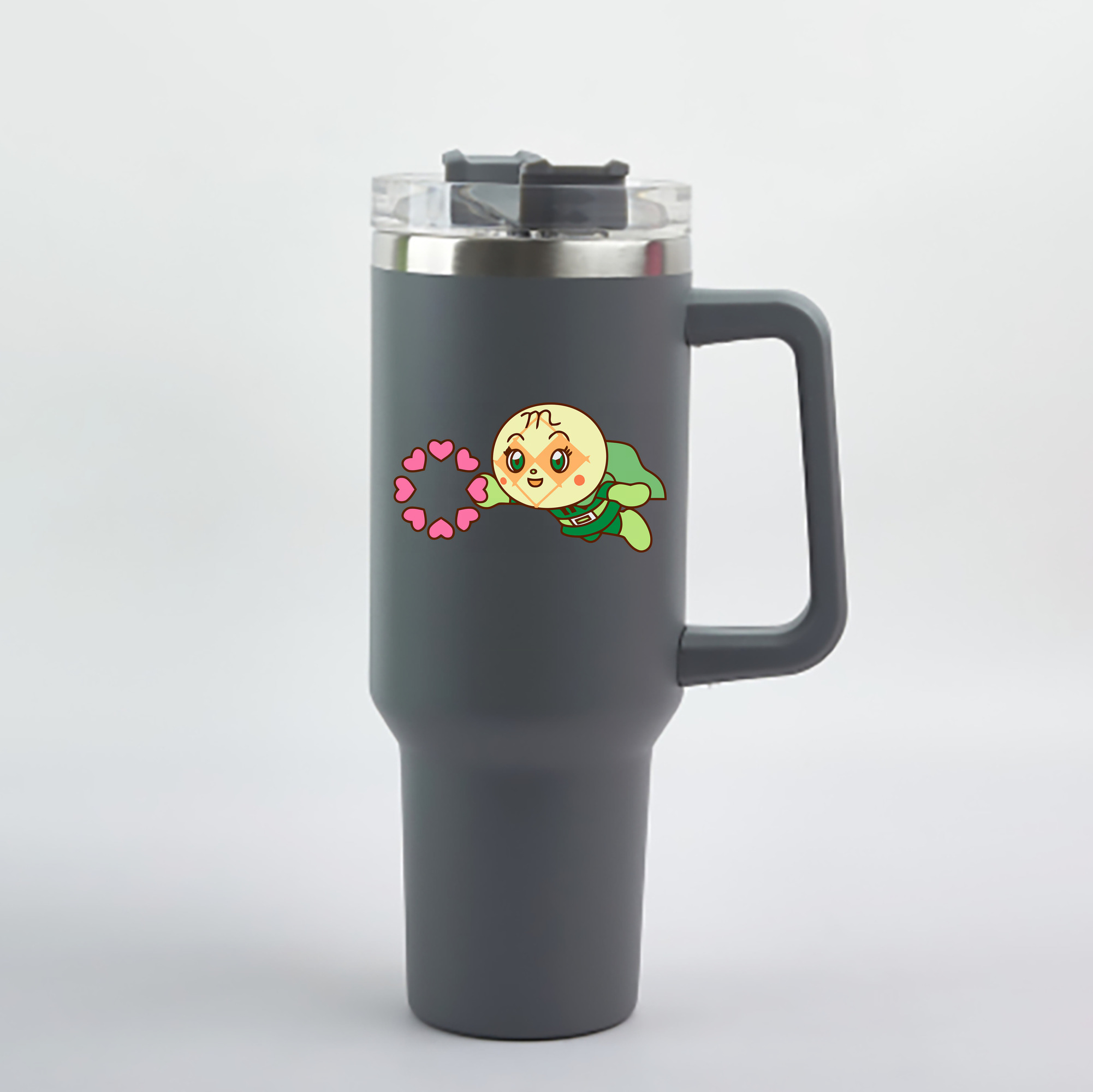 （画像用） アンパンマン Anpanman 1200mL車用タンブラー - クリスタルステッカー（プラスチックストロー付き）