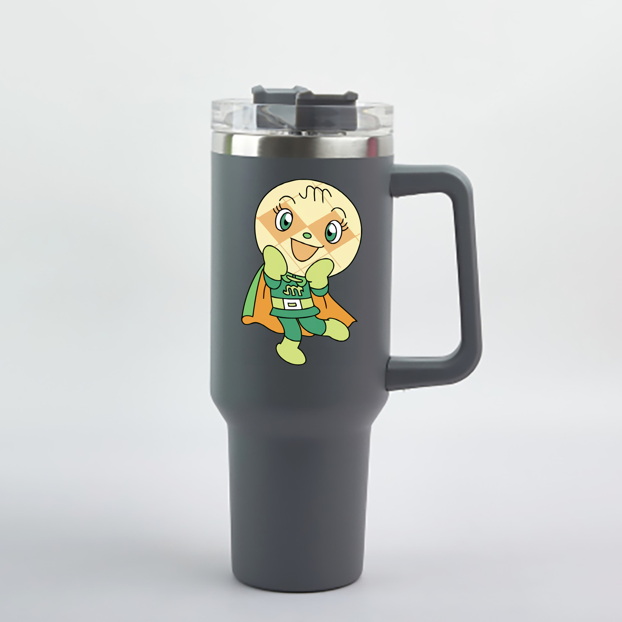 （画像用） アンパンマン Anpanman 1200mL車用タンブラー - クリスタルステッカー（プラスチックストロー付き）