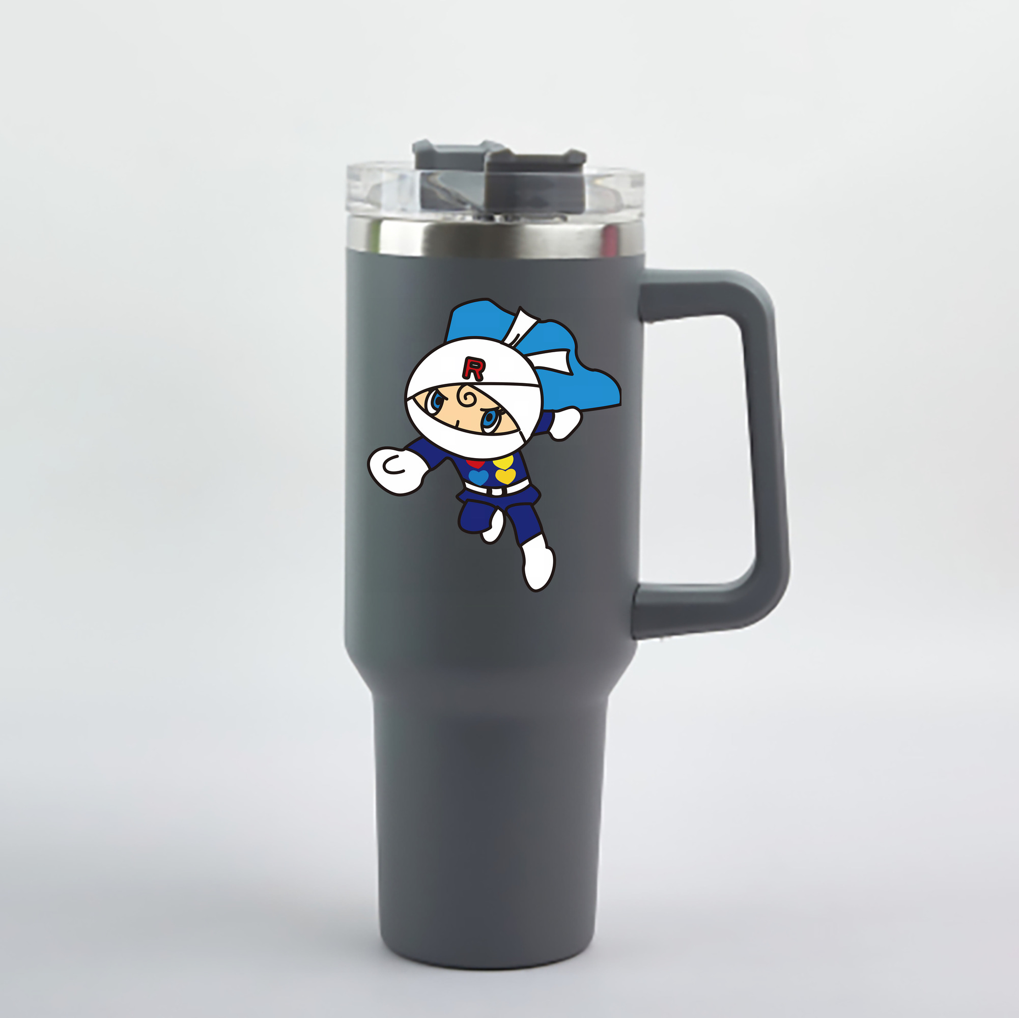 （画像用） アンパンマン Anpanman 1200mL車用タンブラー - クリスタルステッカー（プラスチックストロー付き）