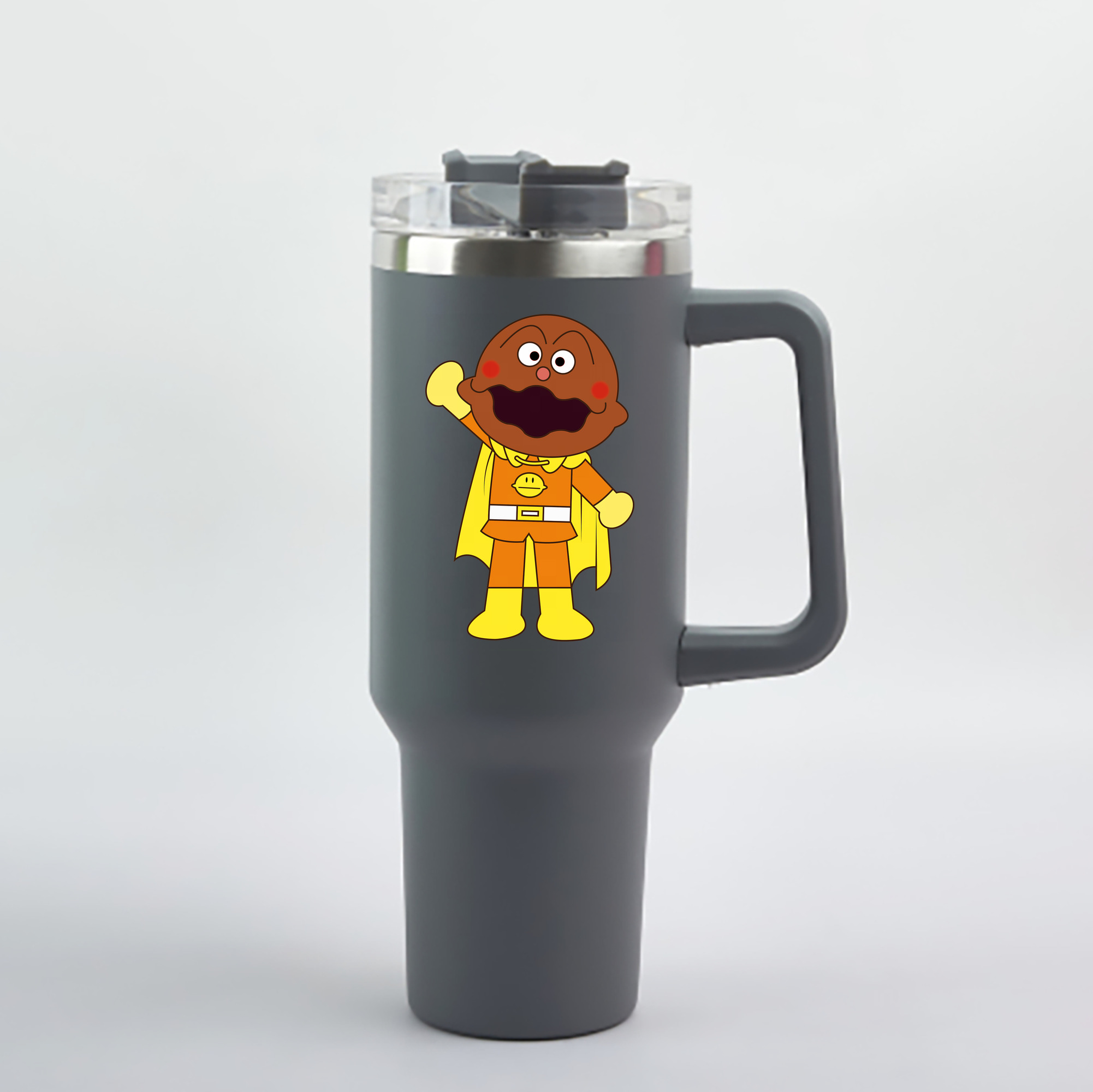 （画像用） アンパンマン Anpanman 1200mL車用タンブラー - クリスタルステッカー（プラスチックストロー付き）