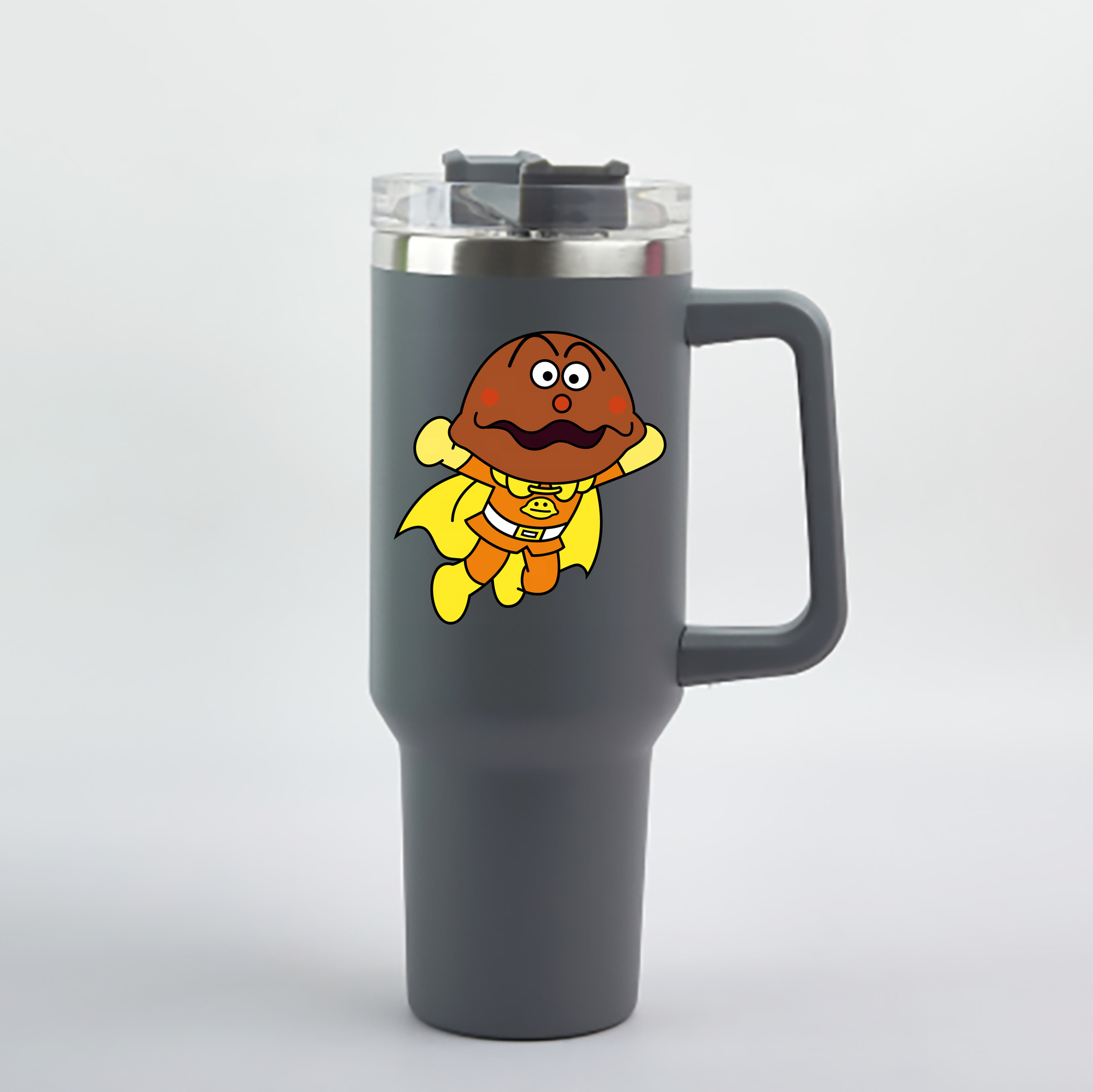 （画像用） アンパンマン Anpanman 1200mL車用タンブラー - クリスタルステッカー（プラスチックストロー付き）
