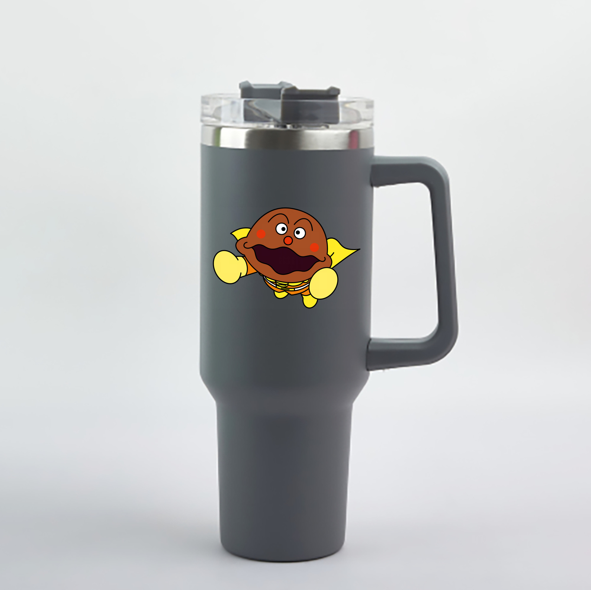 （画像用） アンパンマン Anpanman 1200mL車用タンブラー - クリスタルステッカー（プラスチックストロー付き）