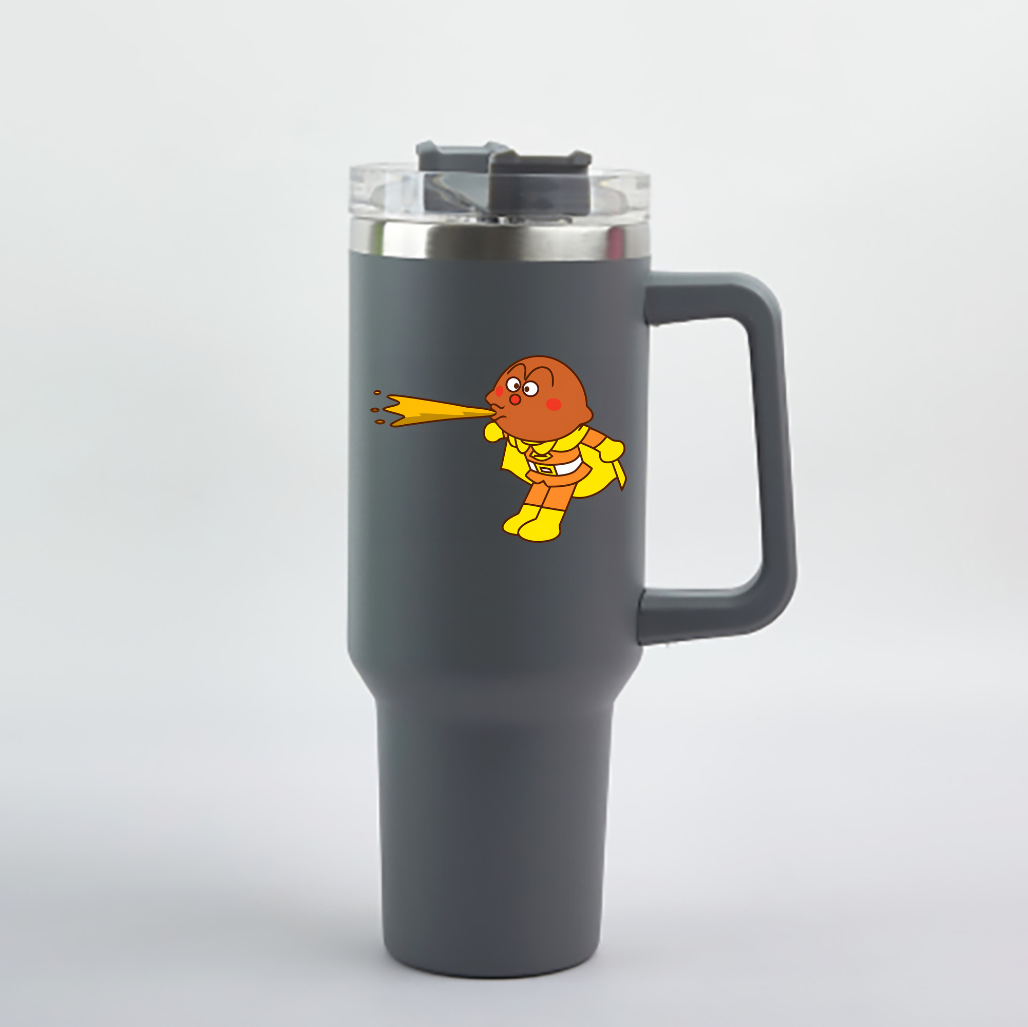 （画像用） アンパンマン Anpanman 1200mL車用タンブラー - クリスタルステッカー（プラスチックストロー付き）