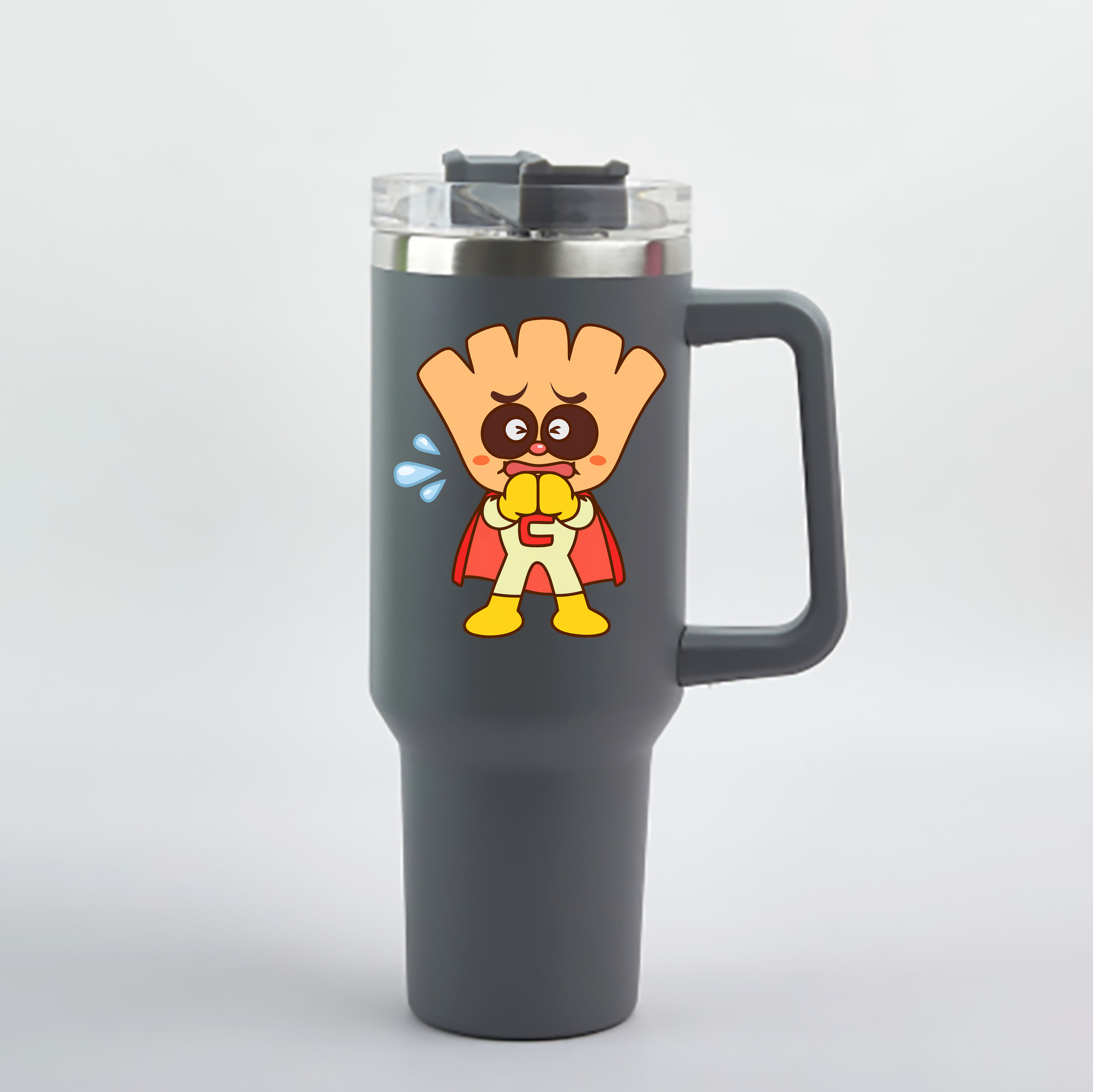 （画像用） アンパンマン Anpanman 1200mL車用タンブラー - クリスタルステッカー（プラスチックストロー付き）