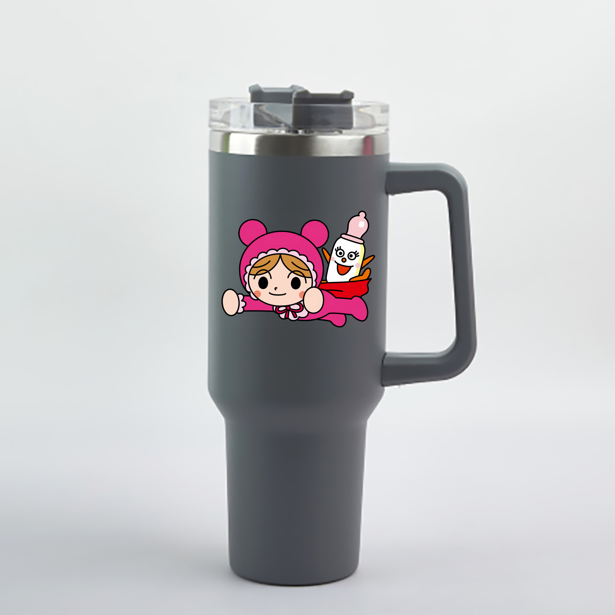 （画像用） アンパンマン Anpanman 1200mL車用タンブラー - クリスタルステッカー（プラスチックストロー付き）
