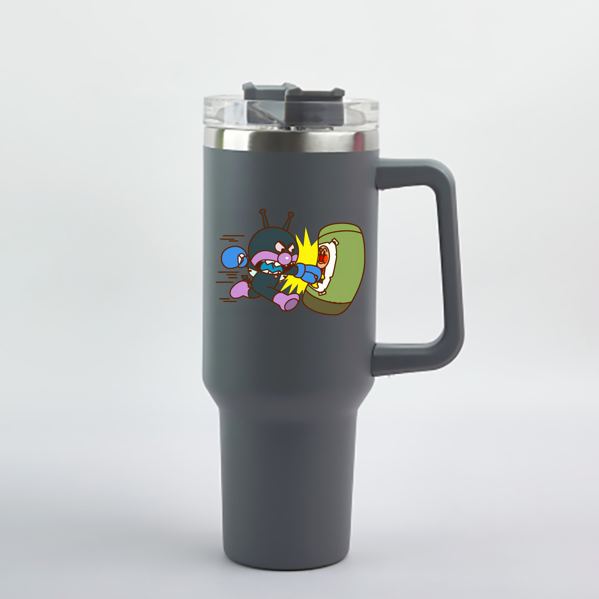 （画像用） アンパンマン Anpanman 1200mL車用タンブラー - クリスタルステッカー（プラスチックストロー付き）