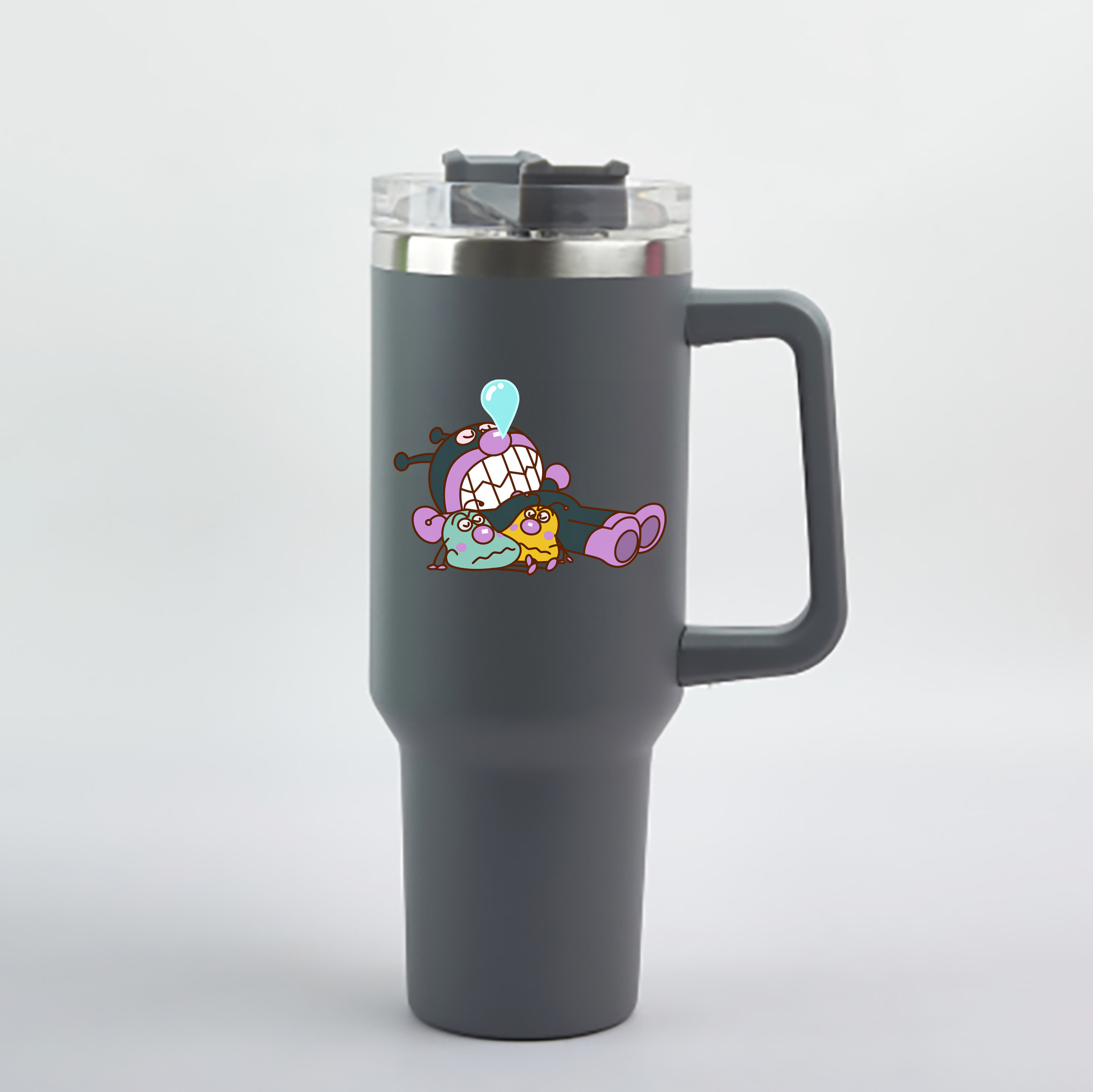 （画像用） アンパンマン Anpanman 1200mL車用タンブラー - クリスタルステッカー（プラスチックストロー付き）