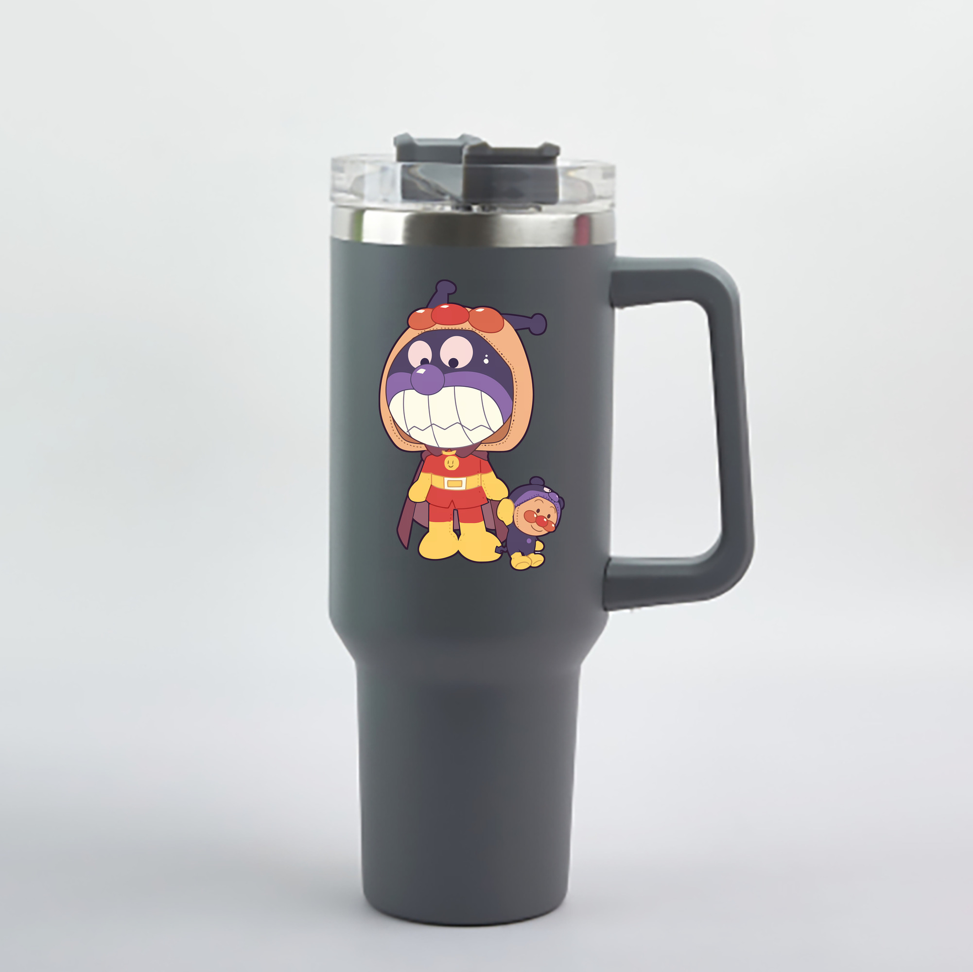 （画像用） アンパンマン Anpanman 1200mL車用タンブラー - クリスタルステッカー（プラスチックストロー付き）