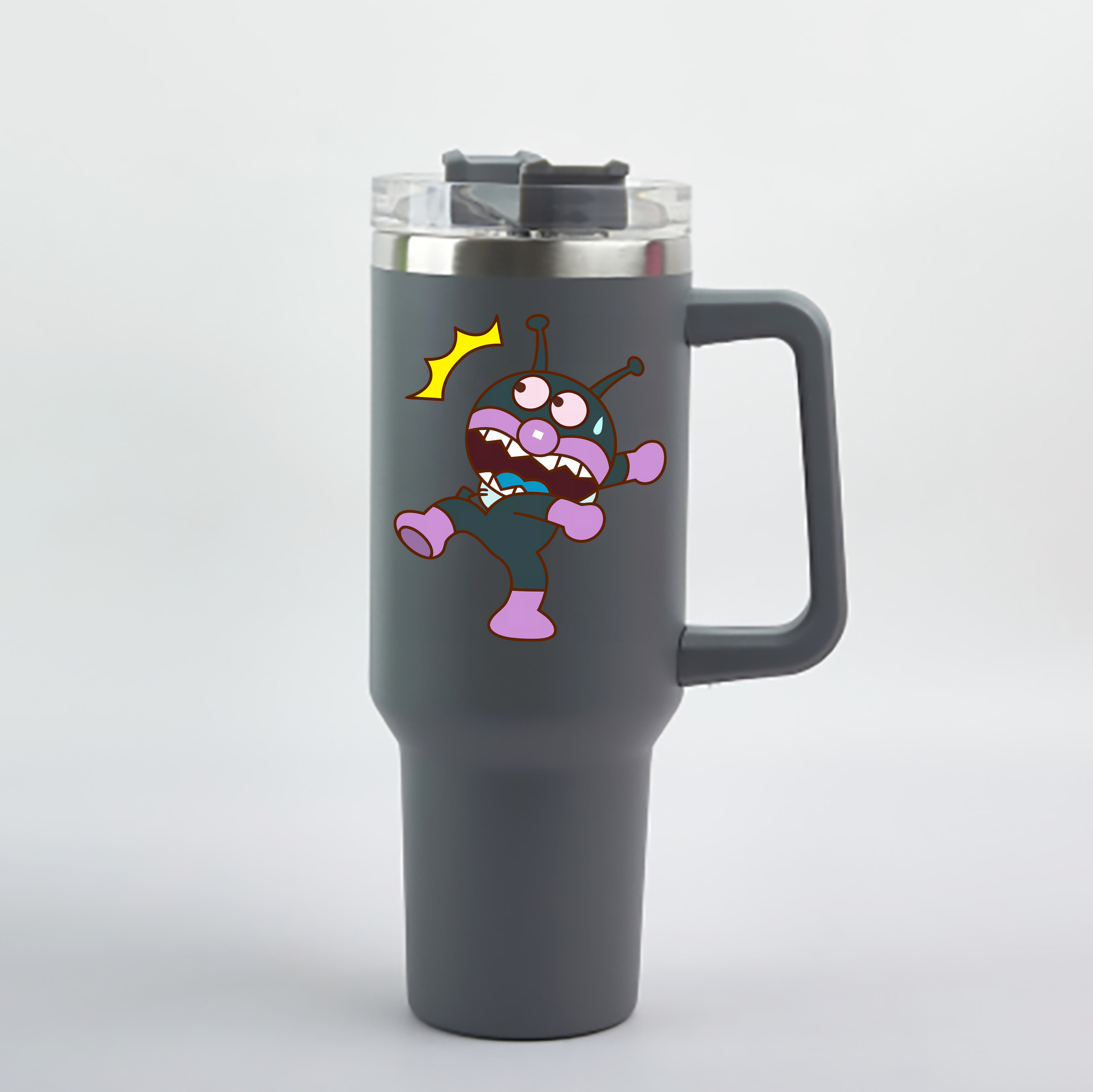 （画像用） アンパンマン Anpanman 1200mL車用タンブラー - クリスタルステッカー（プラスチックストロー付き）