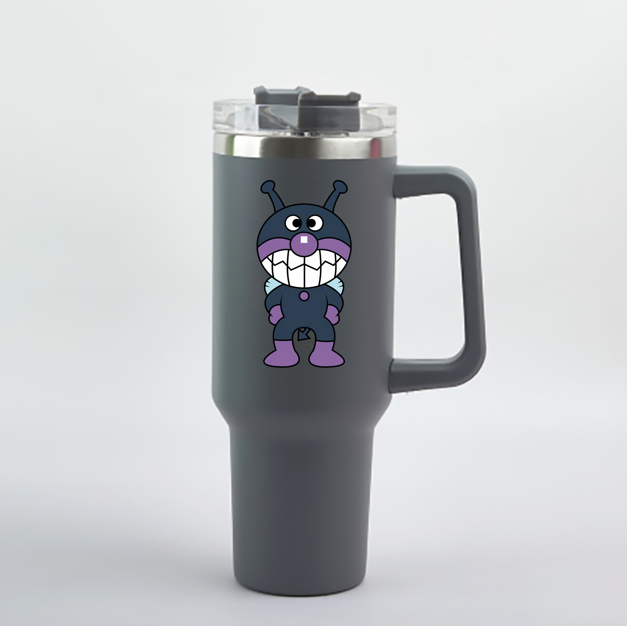 （画像用） アンパンマン Anpanman 1200mL車用タンブラー - クリスタルステッカー（プラスチックストロー付き）