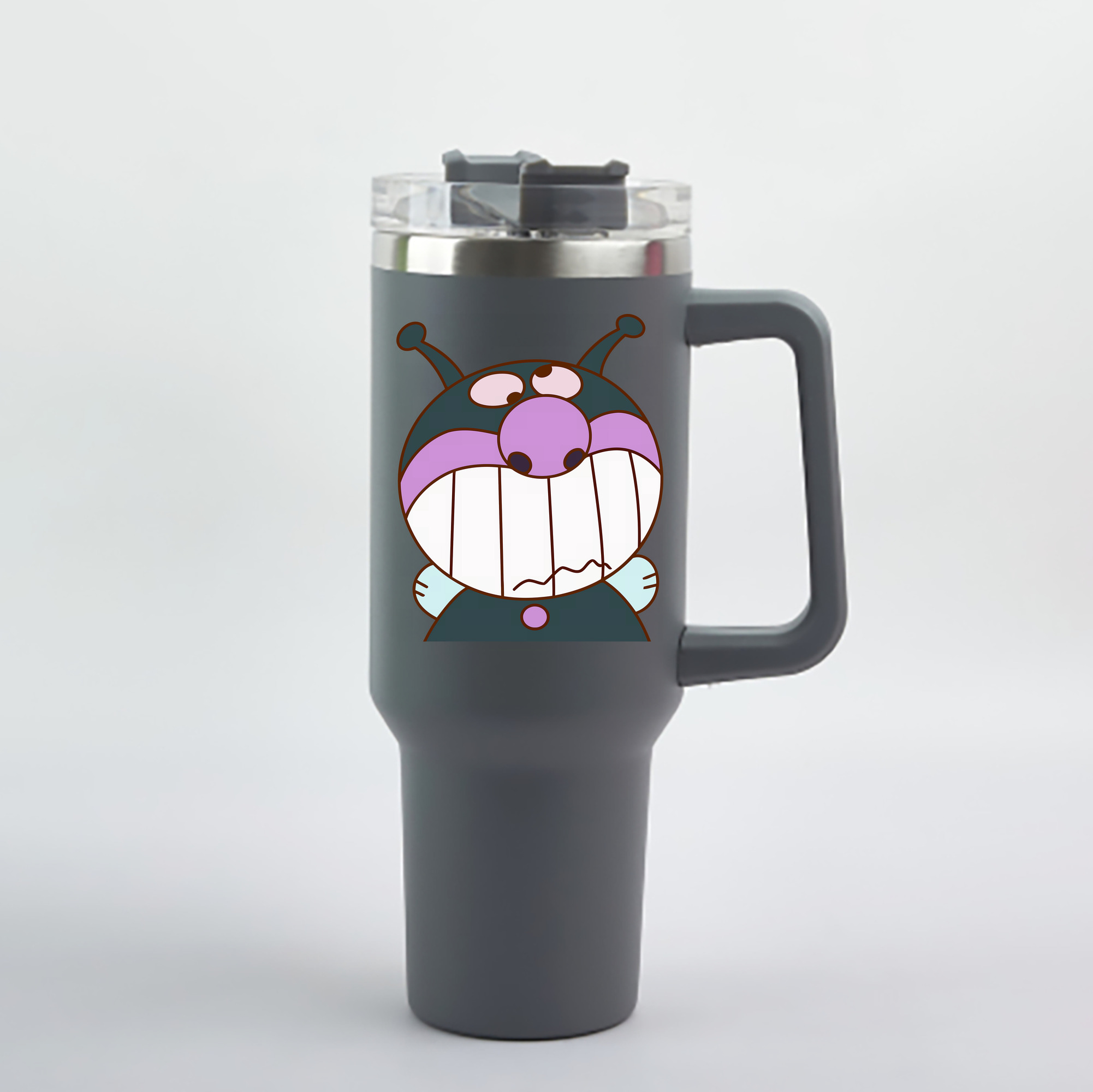 （画像用） アンパンマン Anpanman 1200mL車用タンブラー - クリスタルステッカー（プラスチックストロー付き）