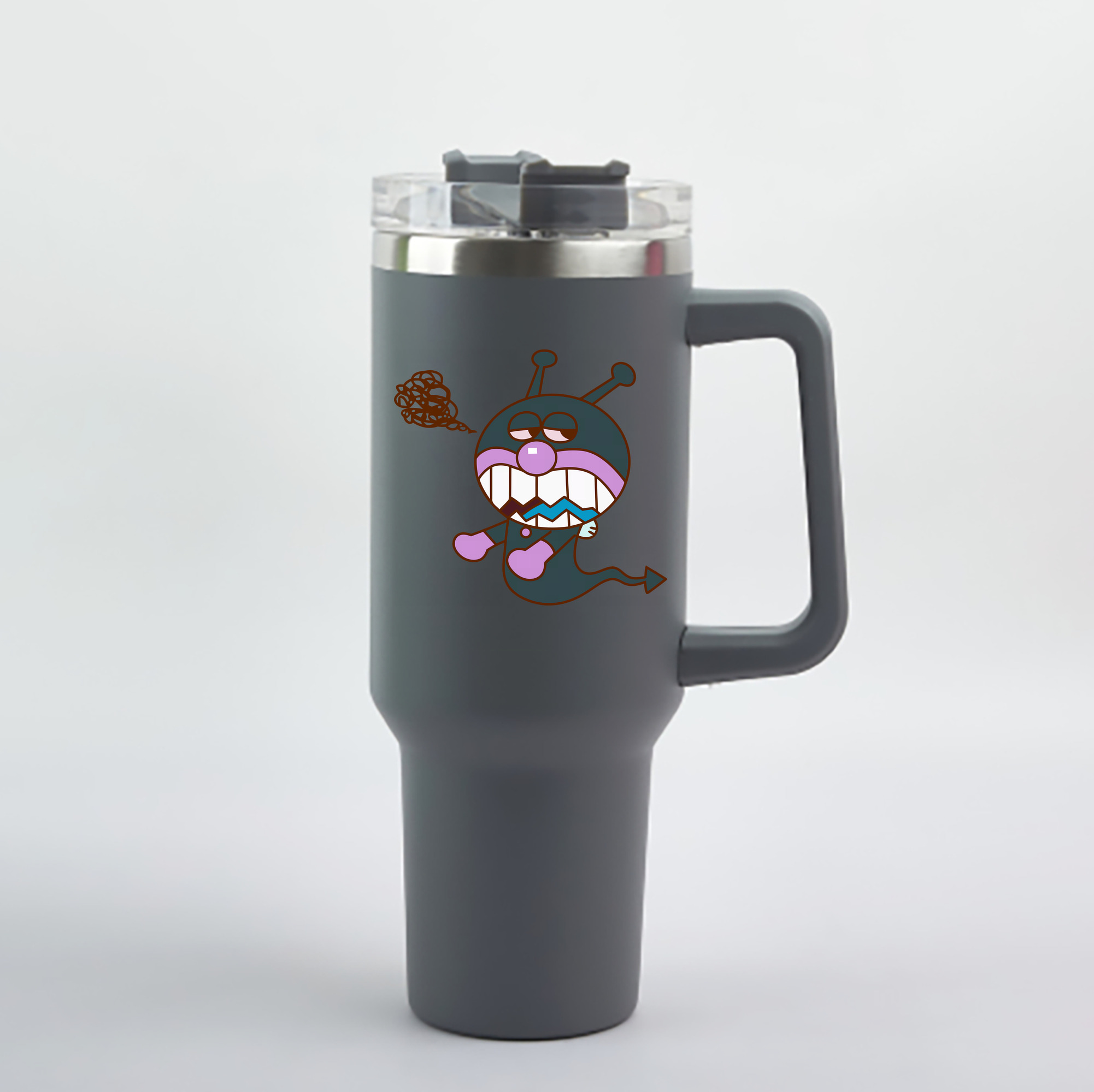 （画像用） アンパンマン Anpanman 1200mL車用タンブラー - クリスタルステッカー（プラスチックストロー付き）