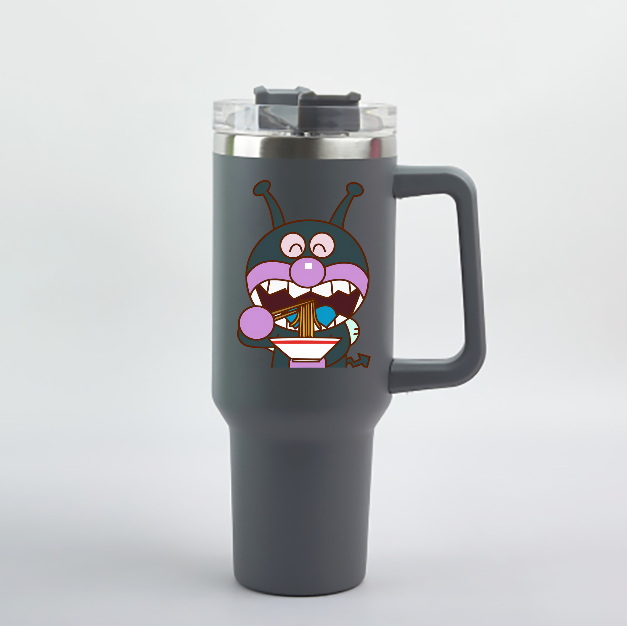 （画像用） アンパンマン Anpanman 1200mL車用タンブラー - クリスタルステッカー（プラスチックストロー付き）